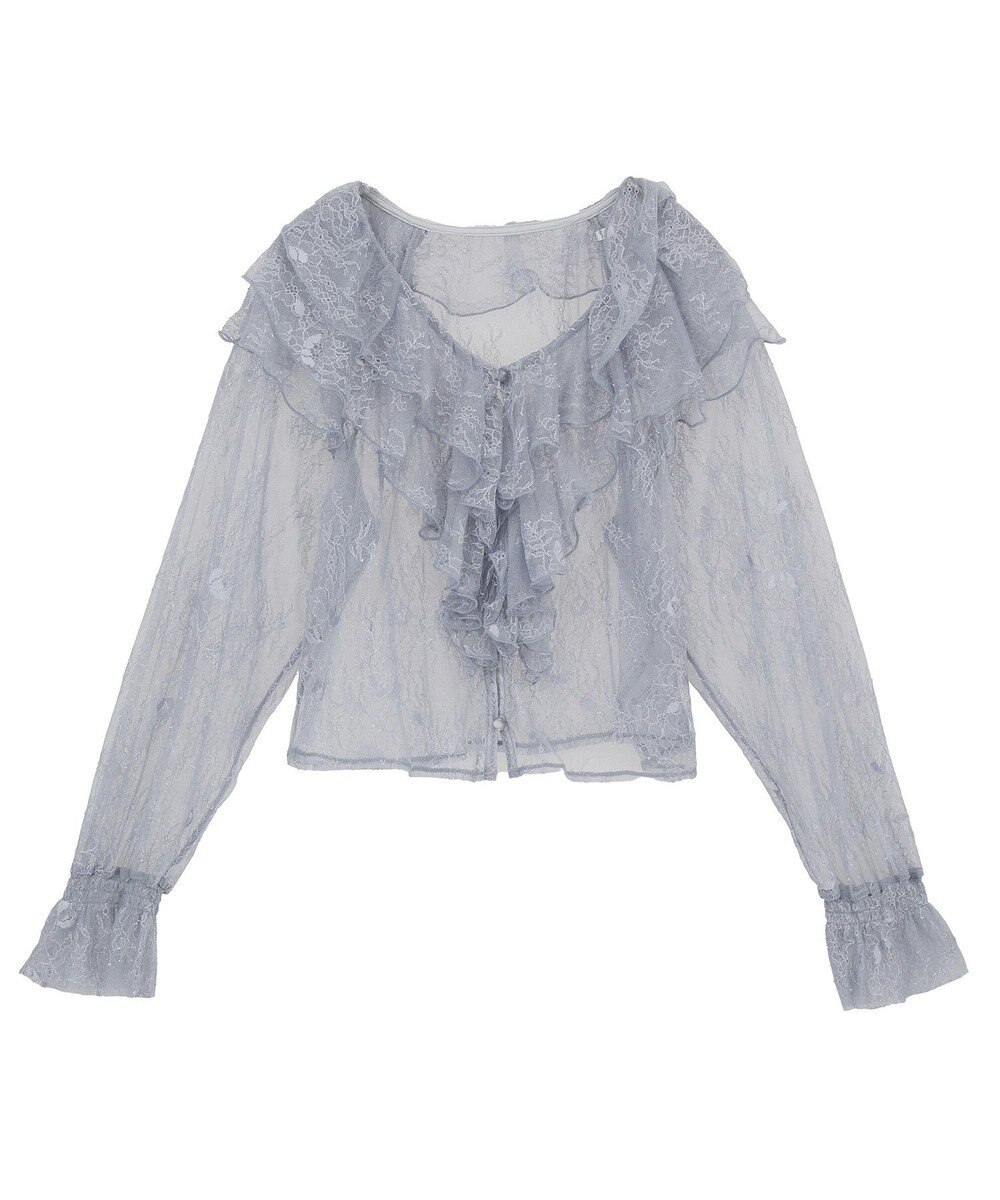 earth music&ecology ＳＥＴ２点ラッフルレースブラウス＋キャミソール 