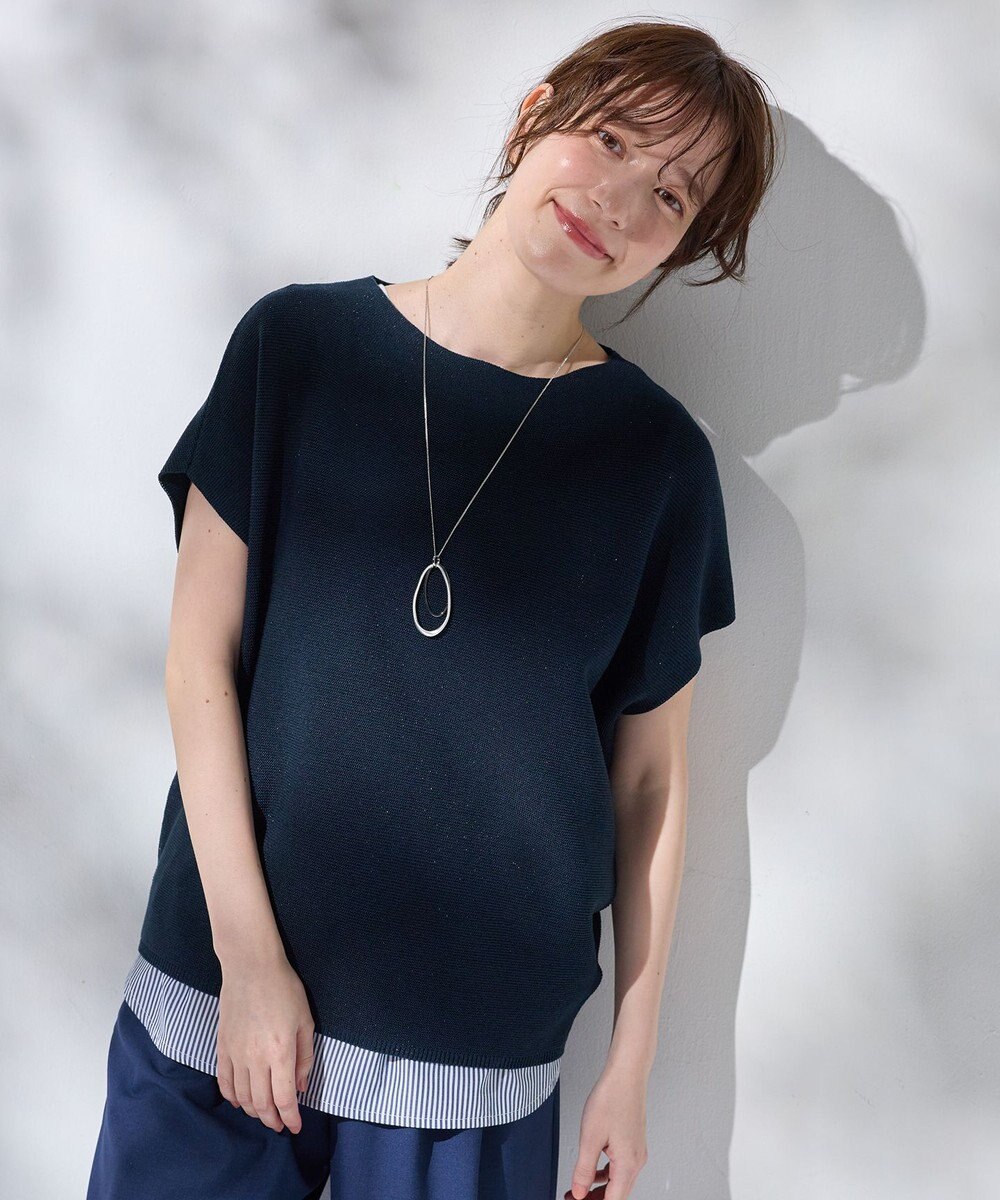 ANY 【新色追加/14色展開】アクリルガーターフレンチスリーブニット 