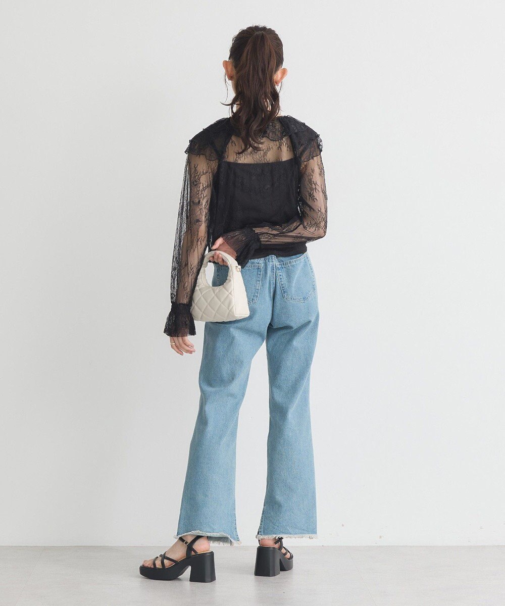 earth music&ecology ＳＥＴ２点ラッフルレースブラウス＋キャミソール 