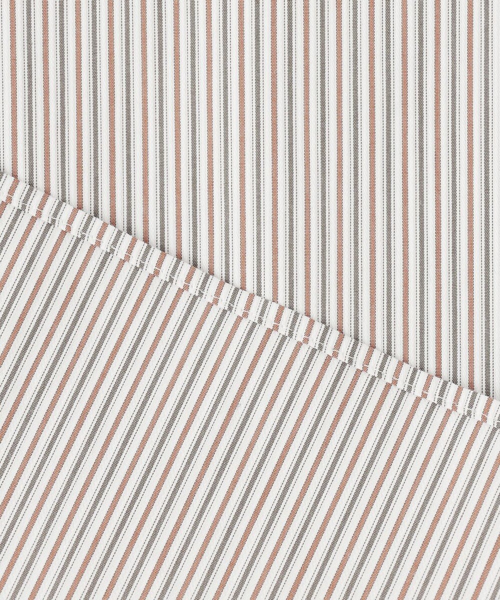 J.PRESS LADIES 【洗える】BEZ C/Ny ドビーストライプ フリルネック ブラウス 