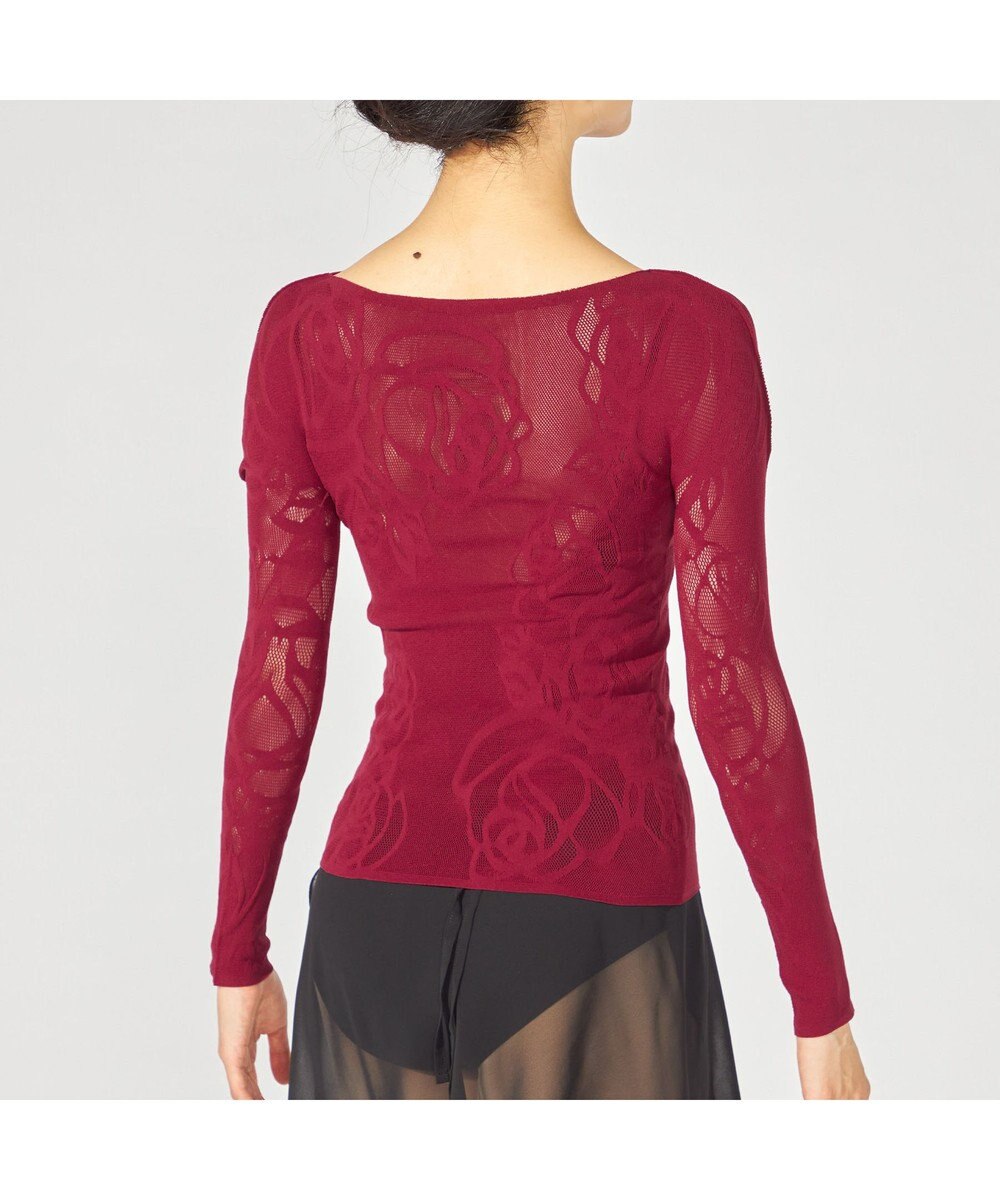 Chacott 【ノーソーイングニット】シアーローズニットトップ 