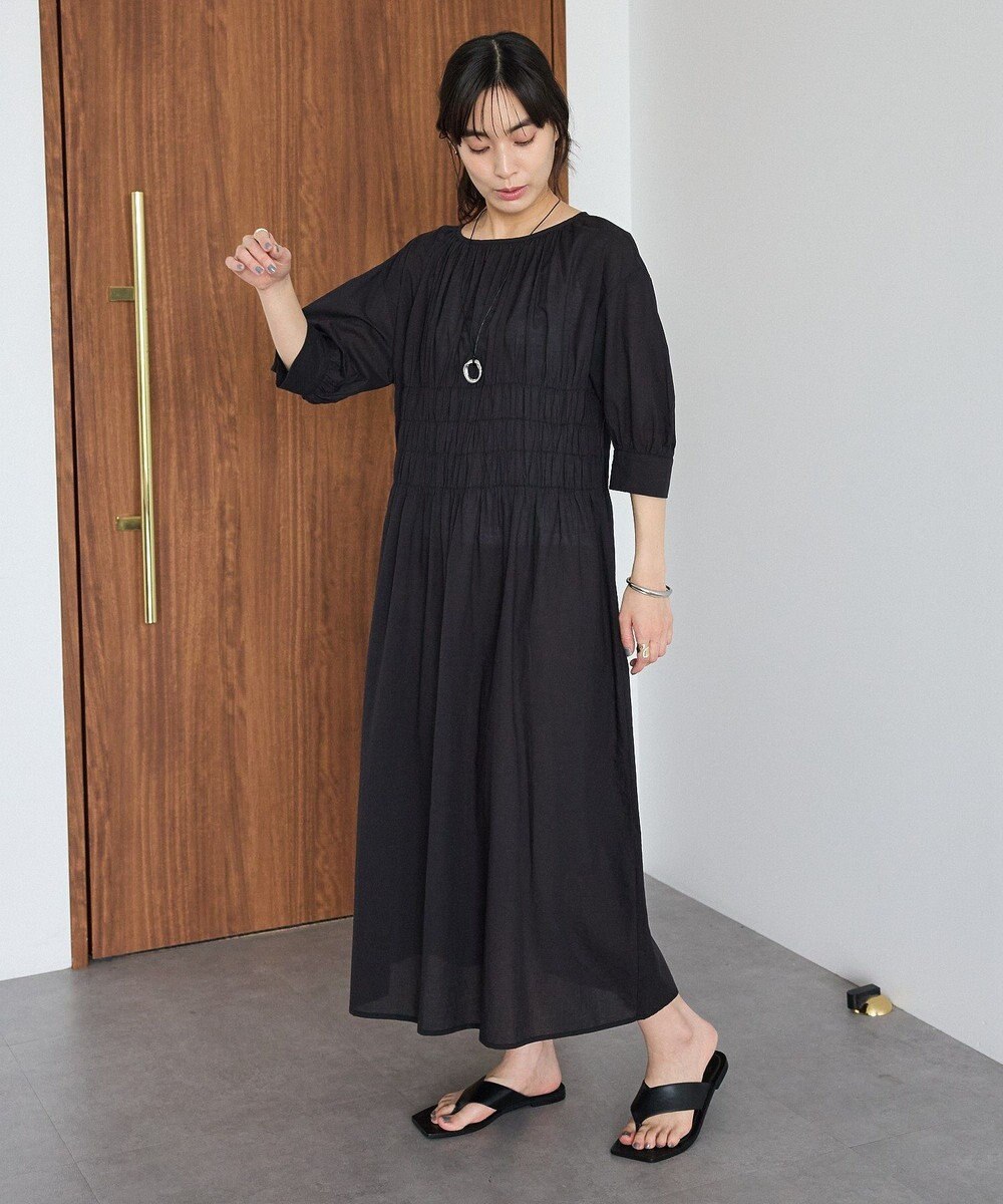 CRAFT STANDARD BOUTIQUE インド製 ハーフスリーブシャーリングワンピース 