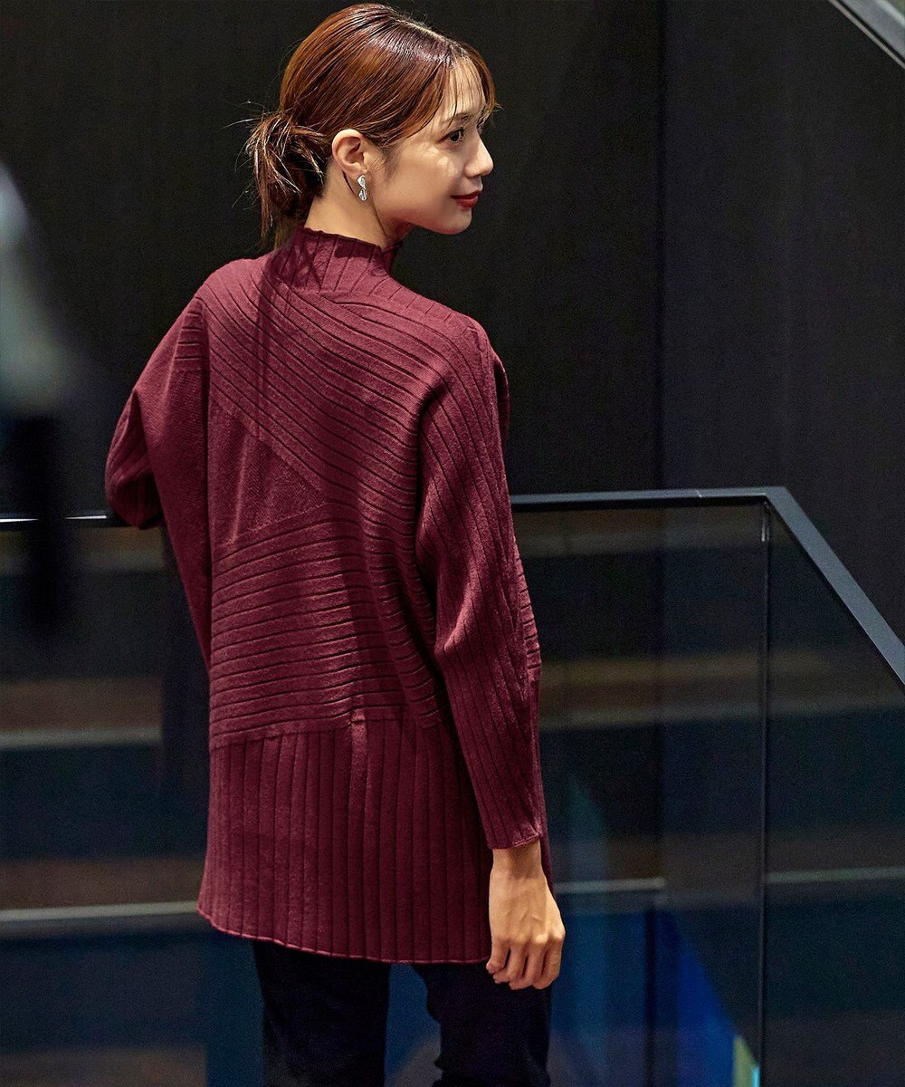 Tiaclasse 【新色追加・洗える】ランダムリブ編みドルマンニットチュニック 