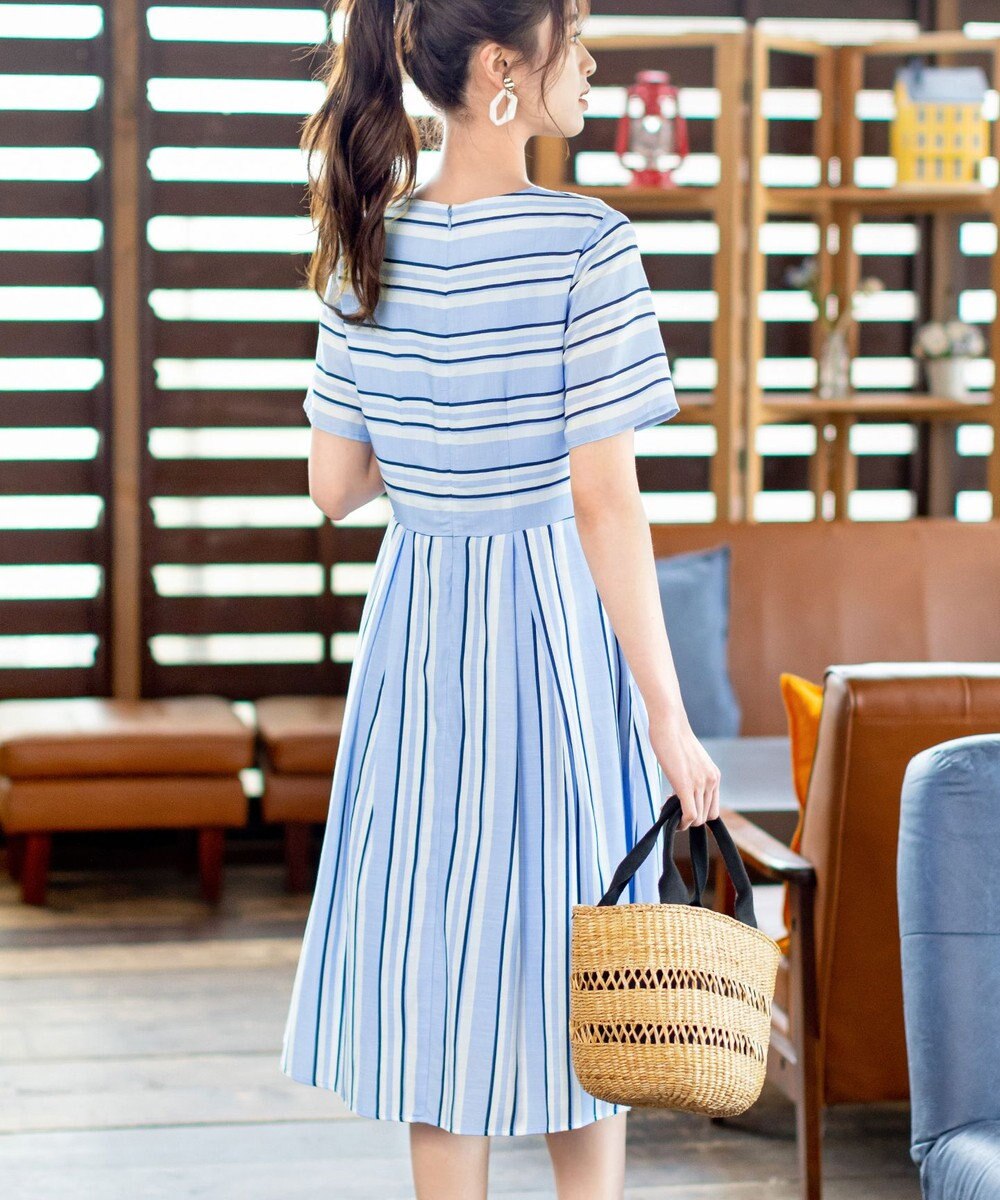 Tiaclasse 【洗える】 1枚でサマになるマルチボーダーワンピース 