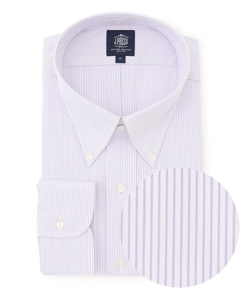 J.PRESS MEN 【KING SIZE】【PREMIUM PLEATS / 形態安定】マイクロストライプ ドレスシャツ / B.D. 