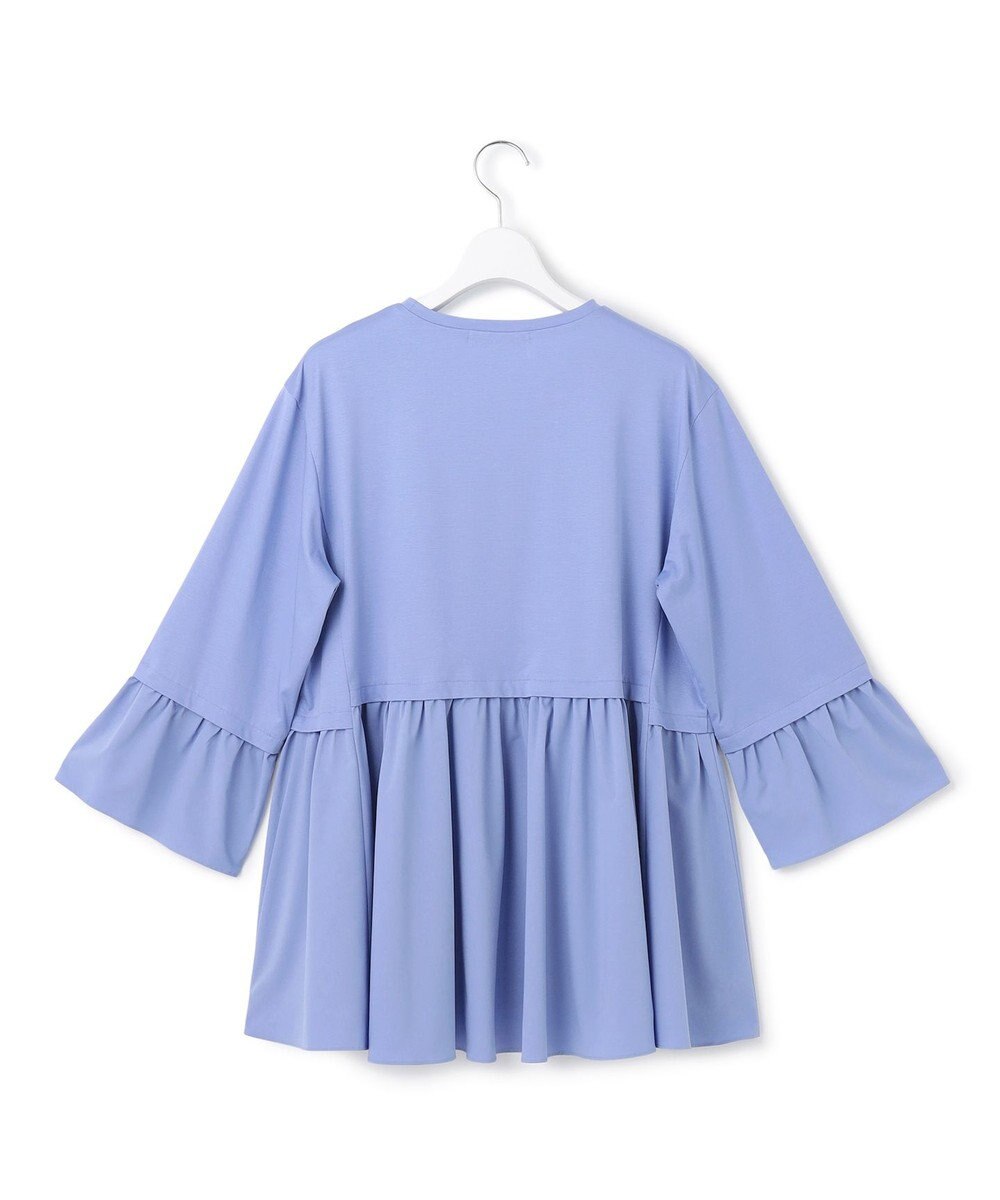 23区 【洗える】シルキータフタコンビ ペプラム カットソー 