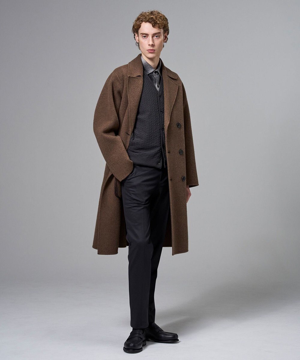 JOSEPH HOMME 【LEON掲載】【新素材】ウールキャメルリバー　ダブルブレストチェスターコート 