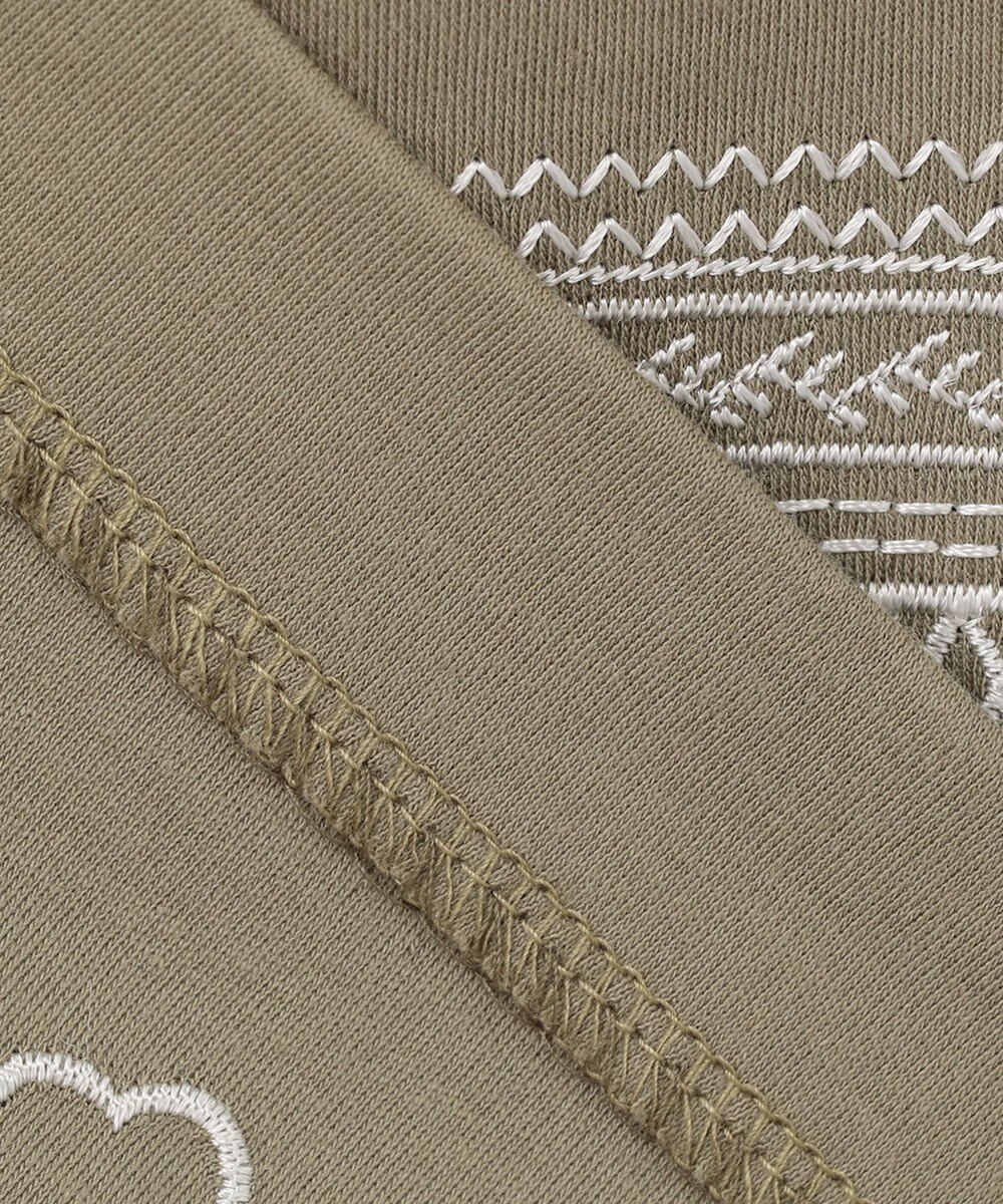 自由区 【洗える】エンブロイダリー チュニック丈カットソー 