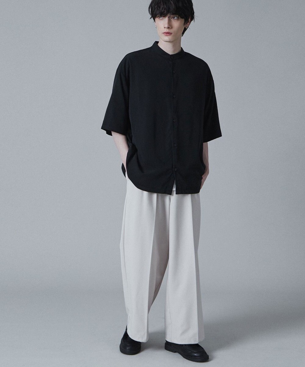 WEGO トロミBIGバンドカラーシャツ（S） 