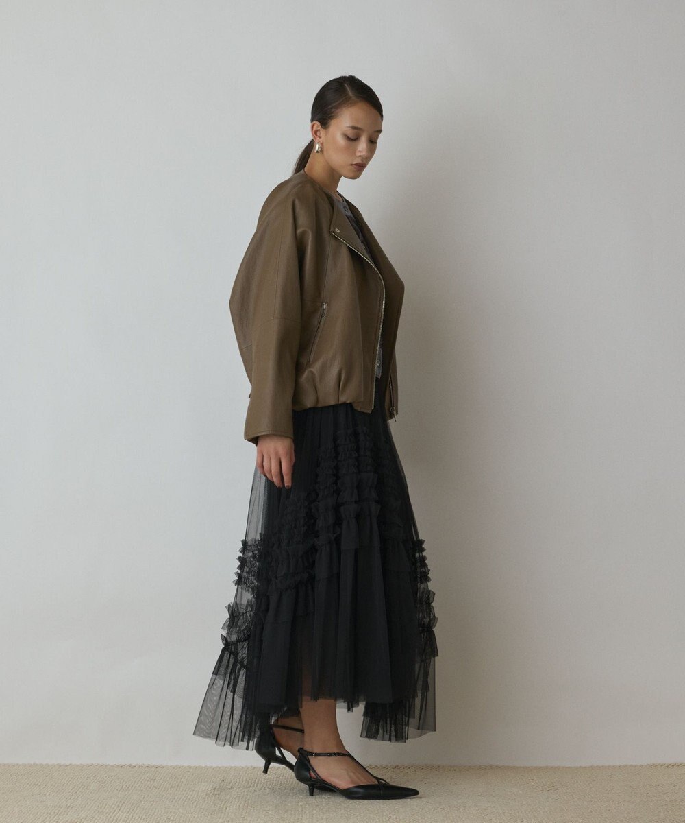 GRACE CONTINENTAL フェイクレザーライダース 