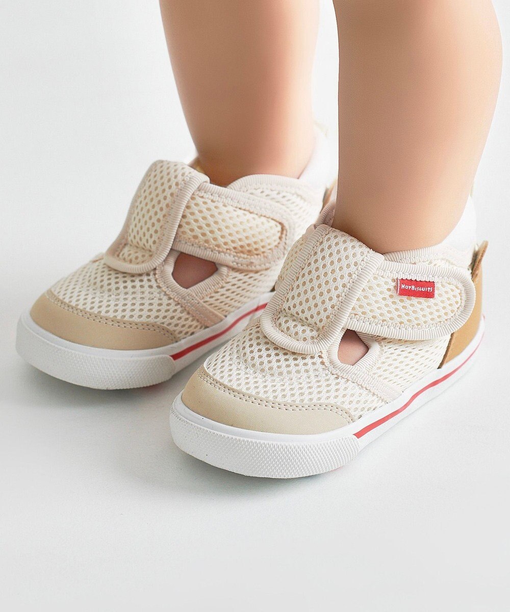 MIKI HOUSE HOT BISCUITS 【14-15cm】かかと顔 メッシュ セカンドベビーシューズ 