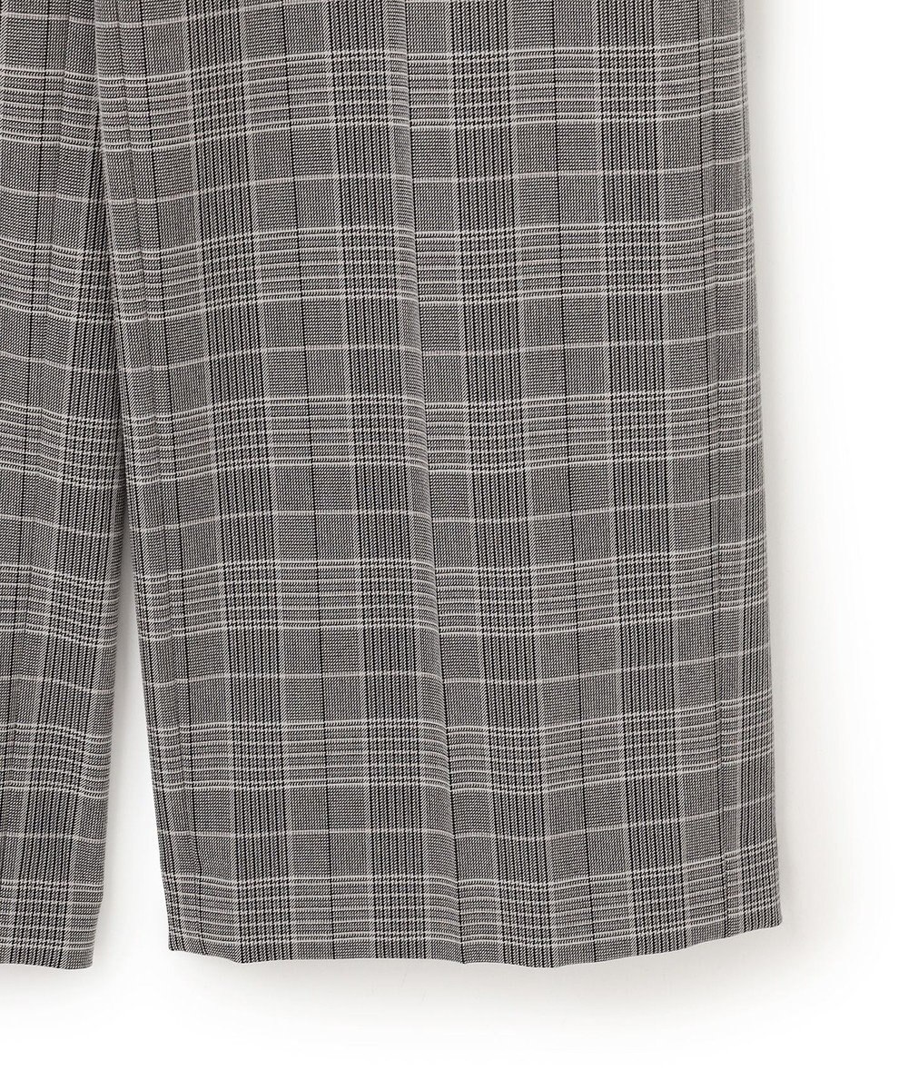 23区 【洗える】ウォームストレッチ チェック ワイド パンツ 