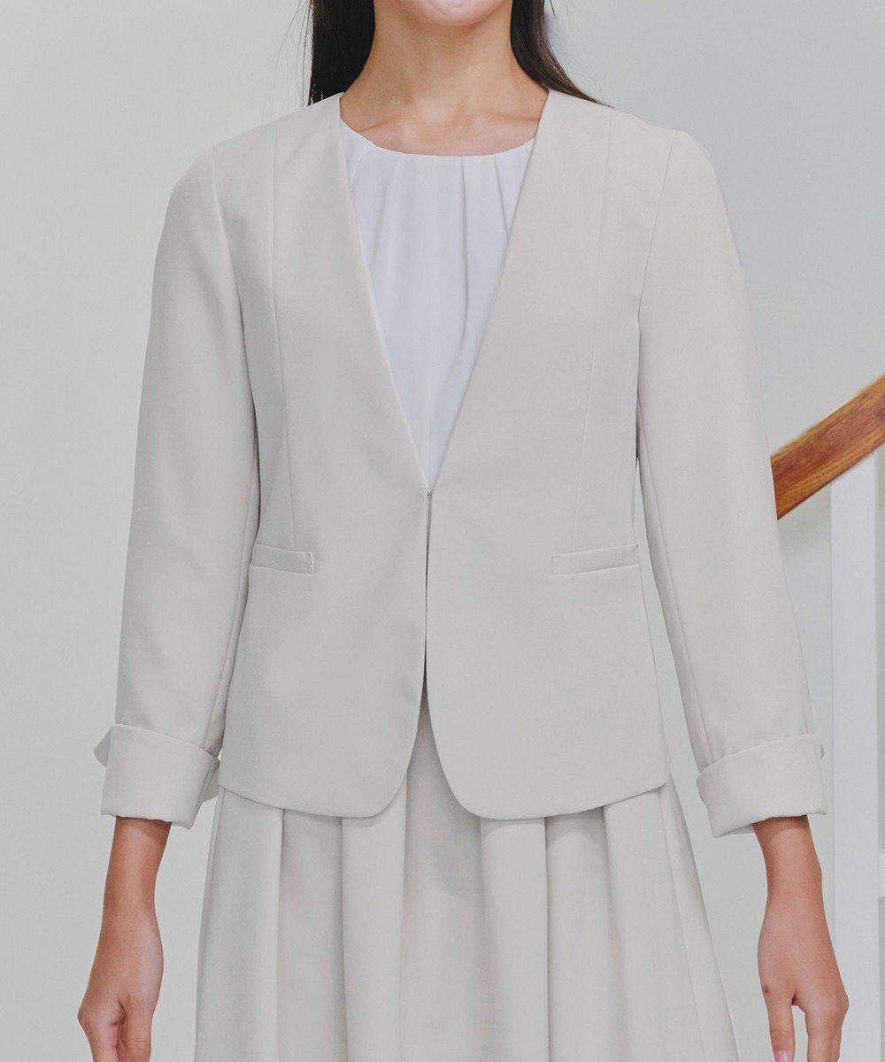 Tiaclasse L 【ダブルクロス・洗える】カラーレスジャケット 