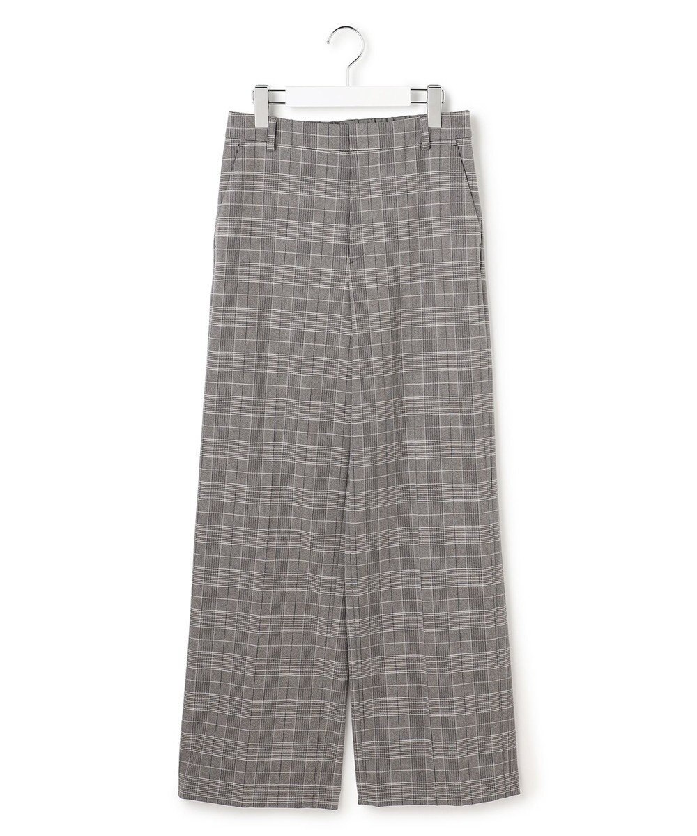 23区 【洗える】ウォームストレッチ チェック ワイド パンツ 
