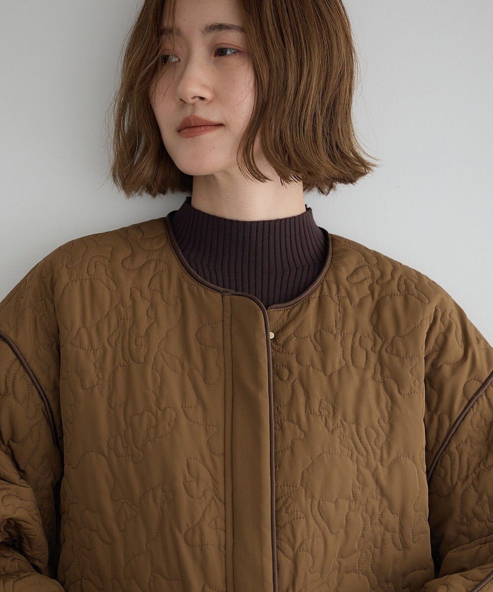 YECCA VECCA ニュアンス柄キルティングブルゾン 