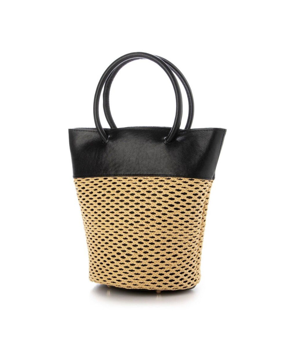 UNBILLION ペルケ perche / エステルメッシュ・牛革丸手2wayバケツバッグ 