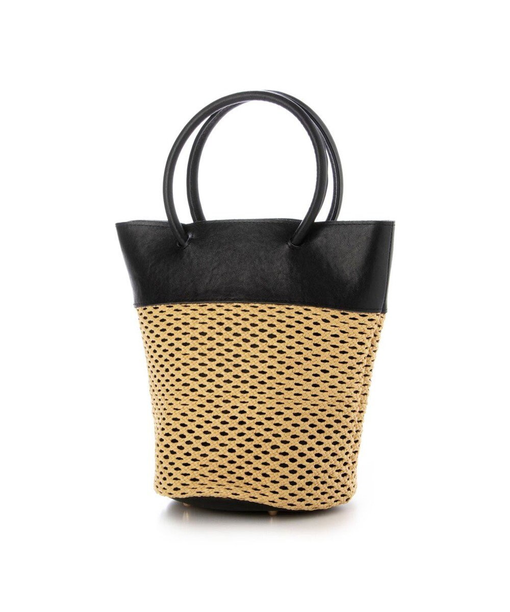 UNBILLION ペルケ perche / エステルメッシュ・牛革丸手2wayバケツバッグ 