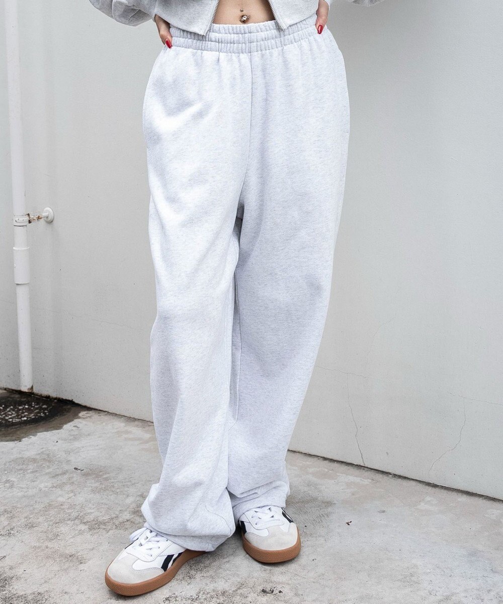 WEGO 【ウエストゴム】スウェットワイドパンツ 