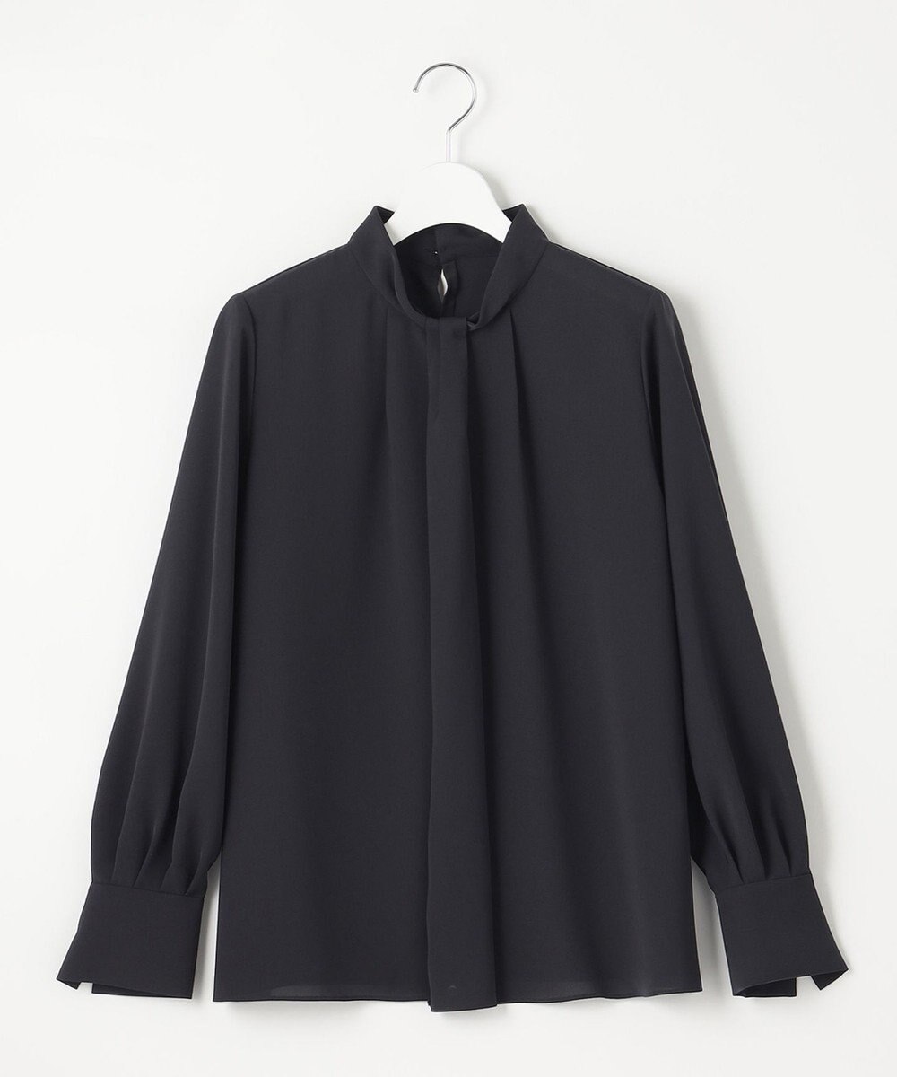 自由区 【洗える】ライトサテン ブラウス 