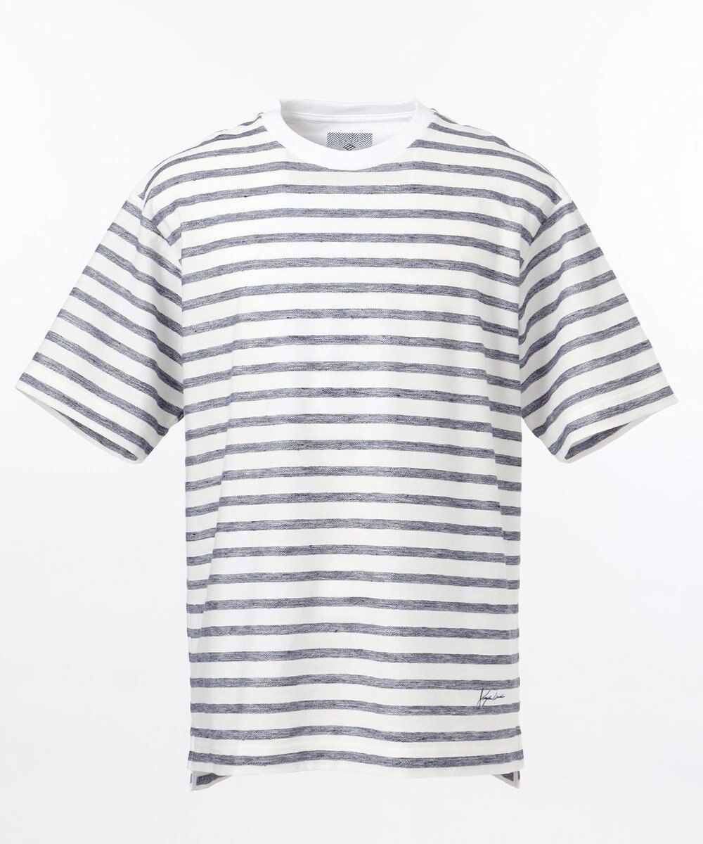 JOSEPH ABBOUD MOUNTAIN 【SPACE】OGリネンボーダー Tシャツ 