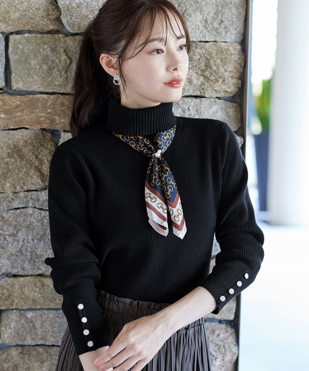 Tiaclasse 【洗える】タートルボタンニットトップス 