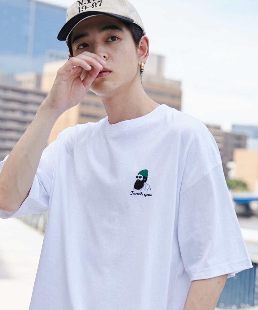 WEGO ヒゲサガラ刺繍Tシャツ 