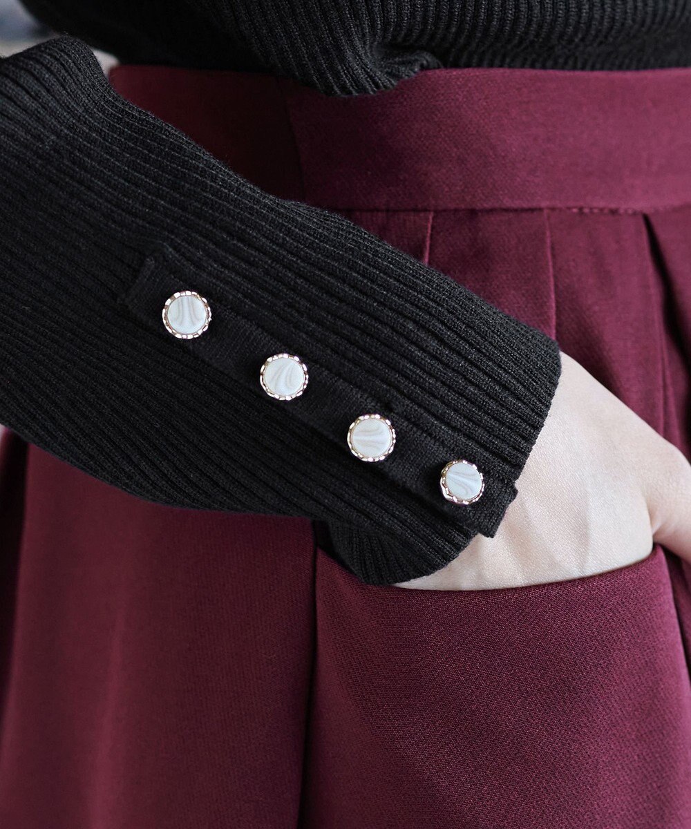 Tiaclasse 【洗える】タートルボタンニットトップス 