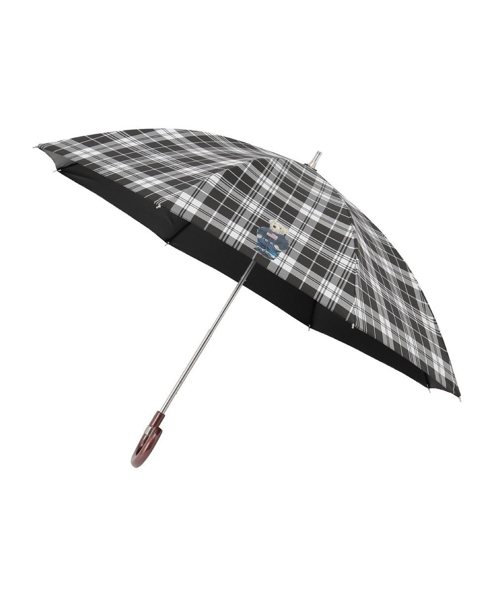 MOONBAT POLO RALPH LAUREN 晴雨兼用 長傘 チェック×ベア 日傘 一級遮光 遮熱 UV ブラック