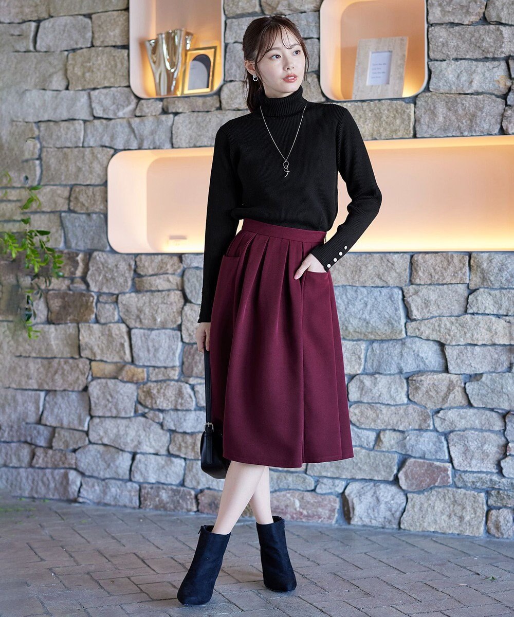 Tiaclasse 【洗える】タートルボタンニットトップス 