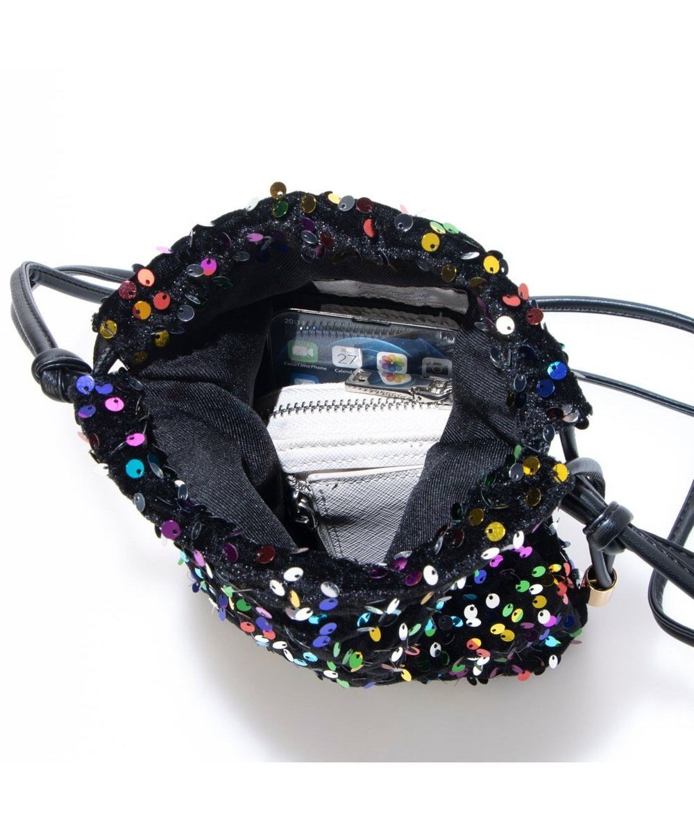 UNBILLION カシュカシュ cachecache / スパンコール巾着ミニショルダーバッグ 