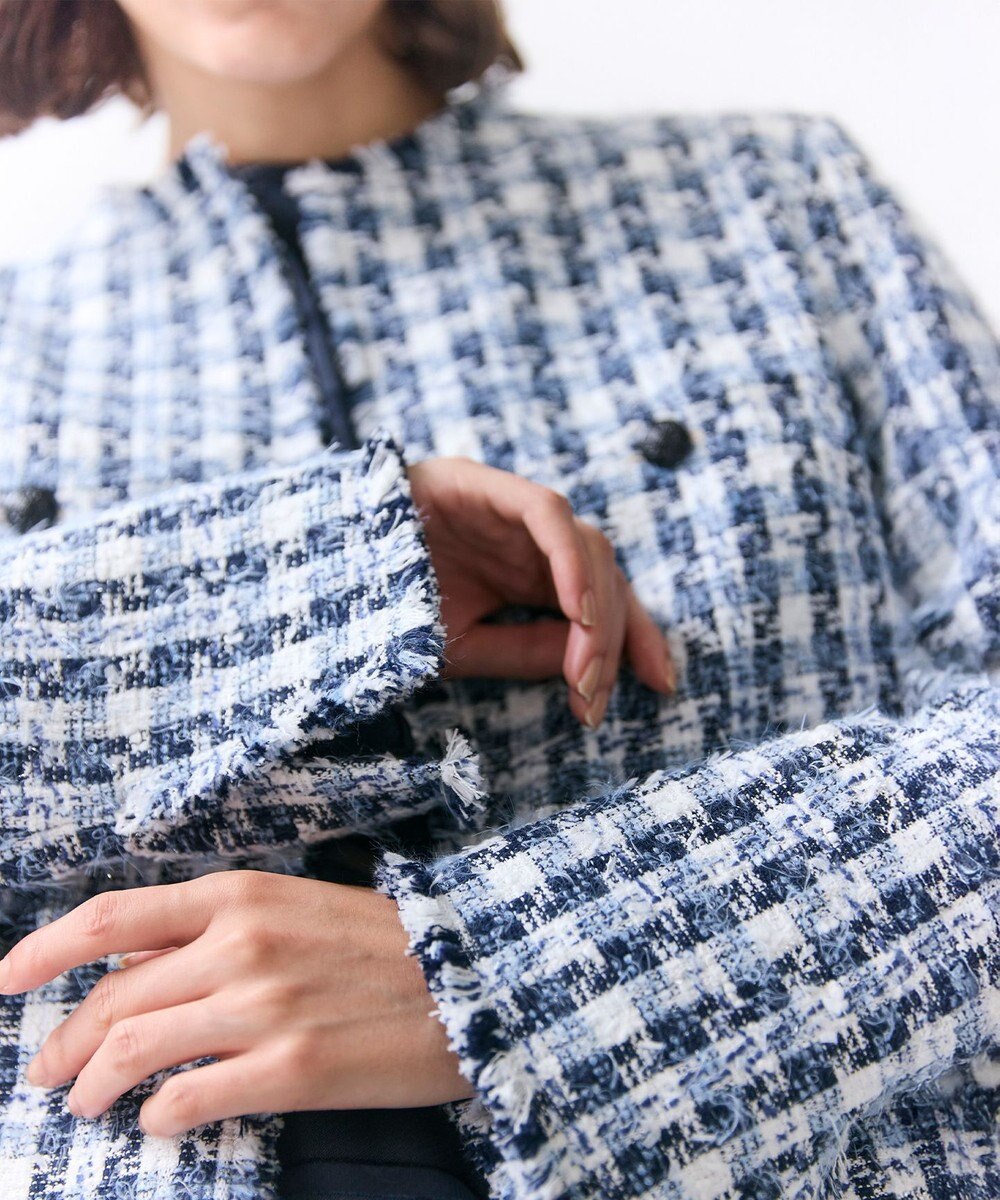 BEIGE， BERYL / ファンシーツイードノーカラージャケット 