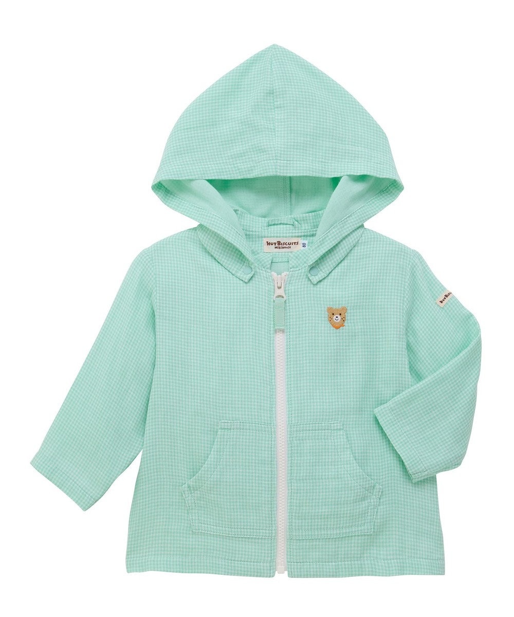 MIKI HOUSE HOT BISCUITS 【80-120cm】二重織ガーゼ素材 パーカ 
