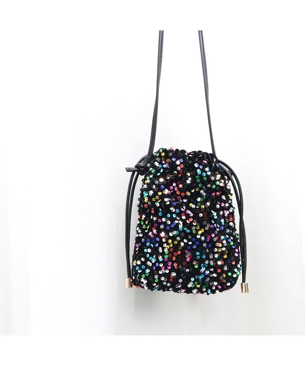 UNBILLION カシュカシュ cachecache / スパンコール巾着ミニショルダーバッグ 