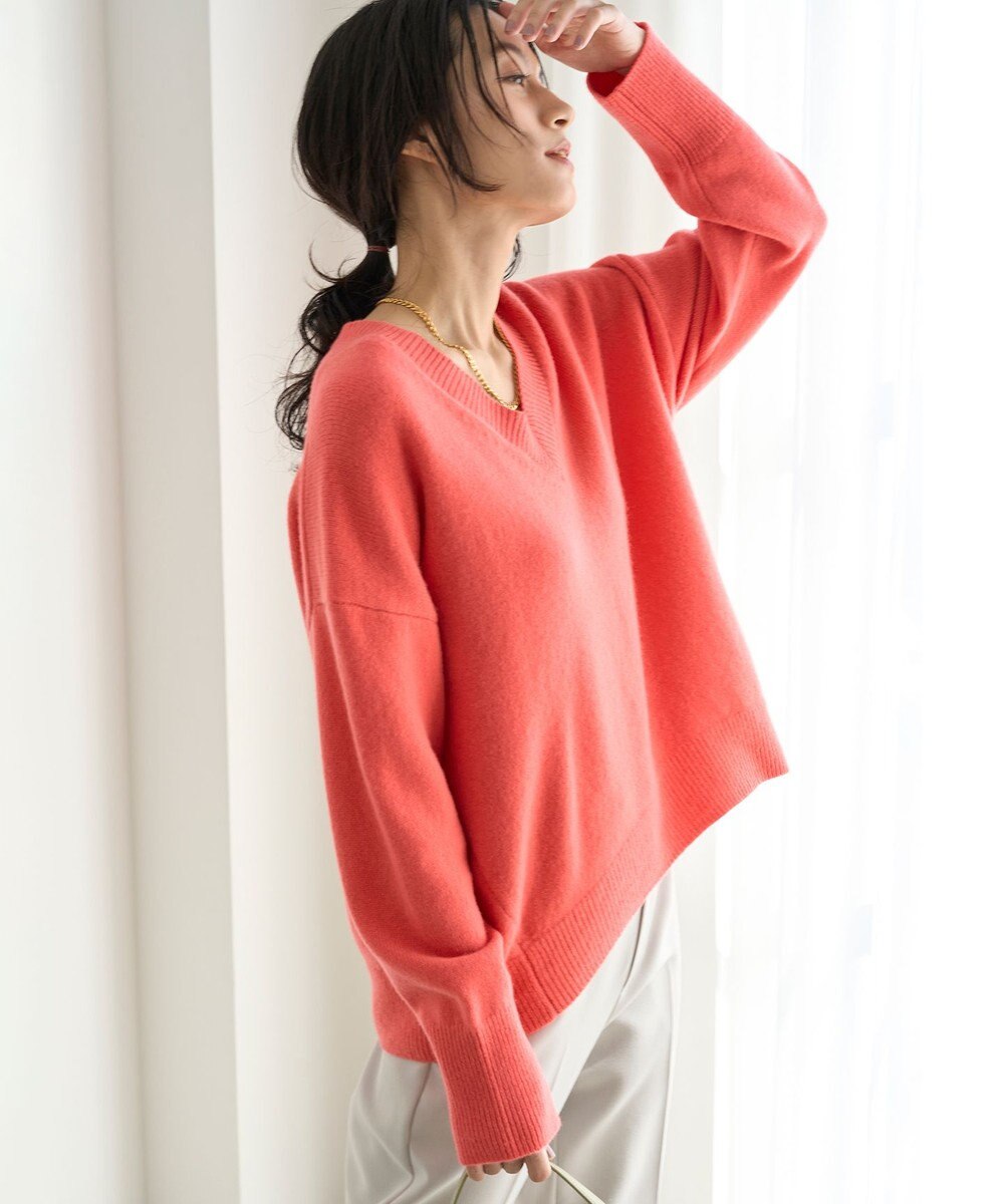 UNFILO ウールカシミヤ Vネックニット 