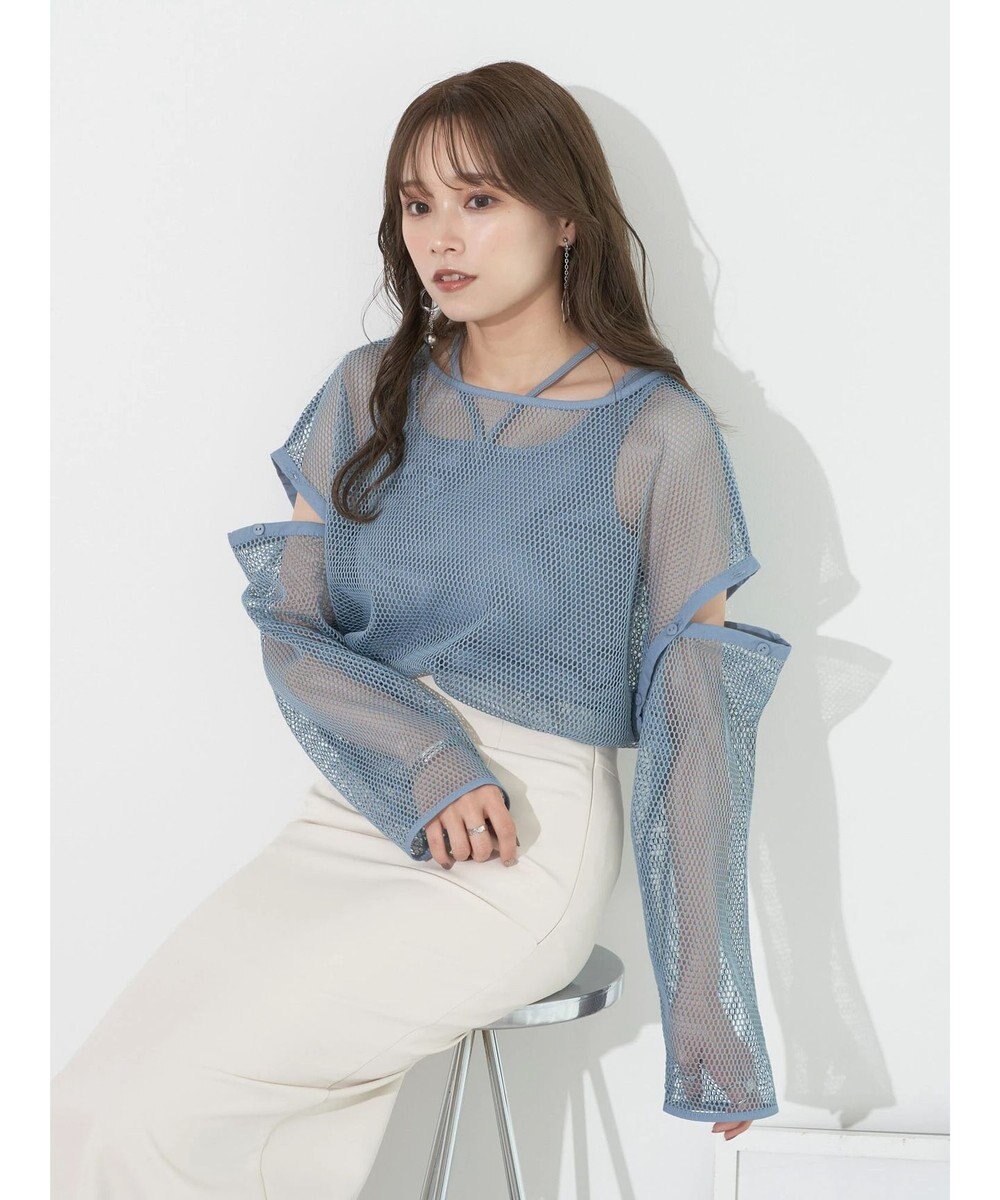 earth music&ecology ＳＥＴ２点メッシュプルオーバー＋タンクトップ 