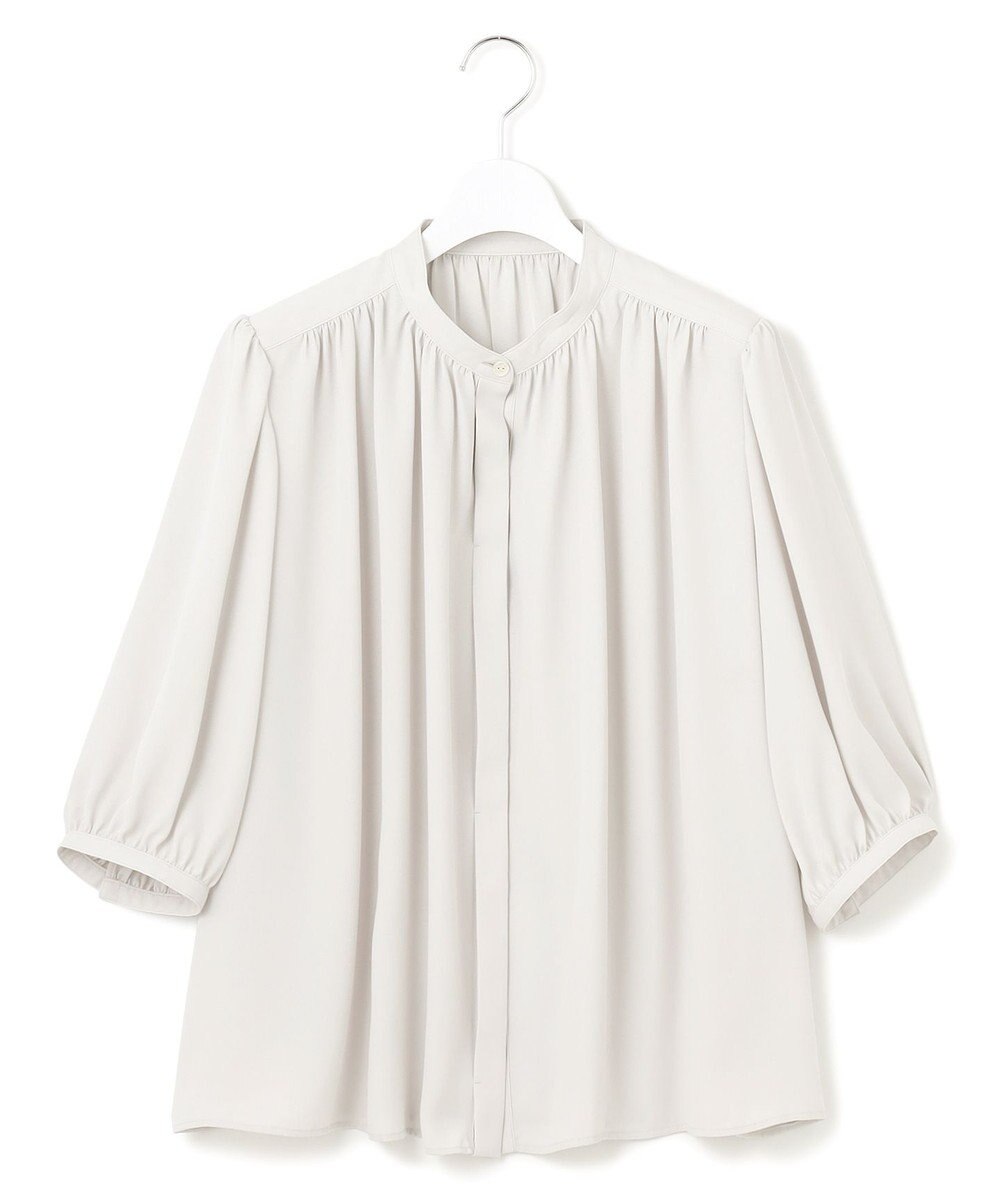 23区 ライトバックサテンアムンゼン ギャザーブラウス 