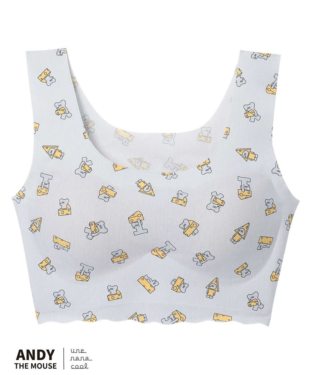 une nana cool MADE WITH ねずみのANDY【綿混】フラット仕上げノンワイヤーブラジャー 