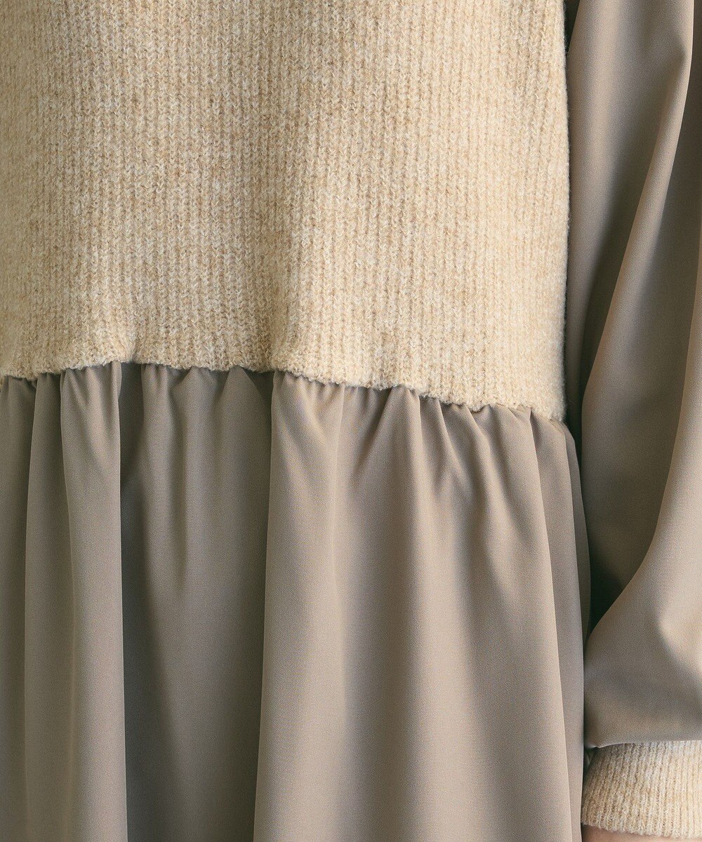 Green Parks ａ．布帛切り替えニットミニワンピース 