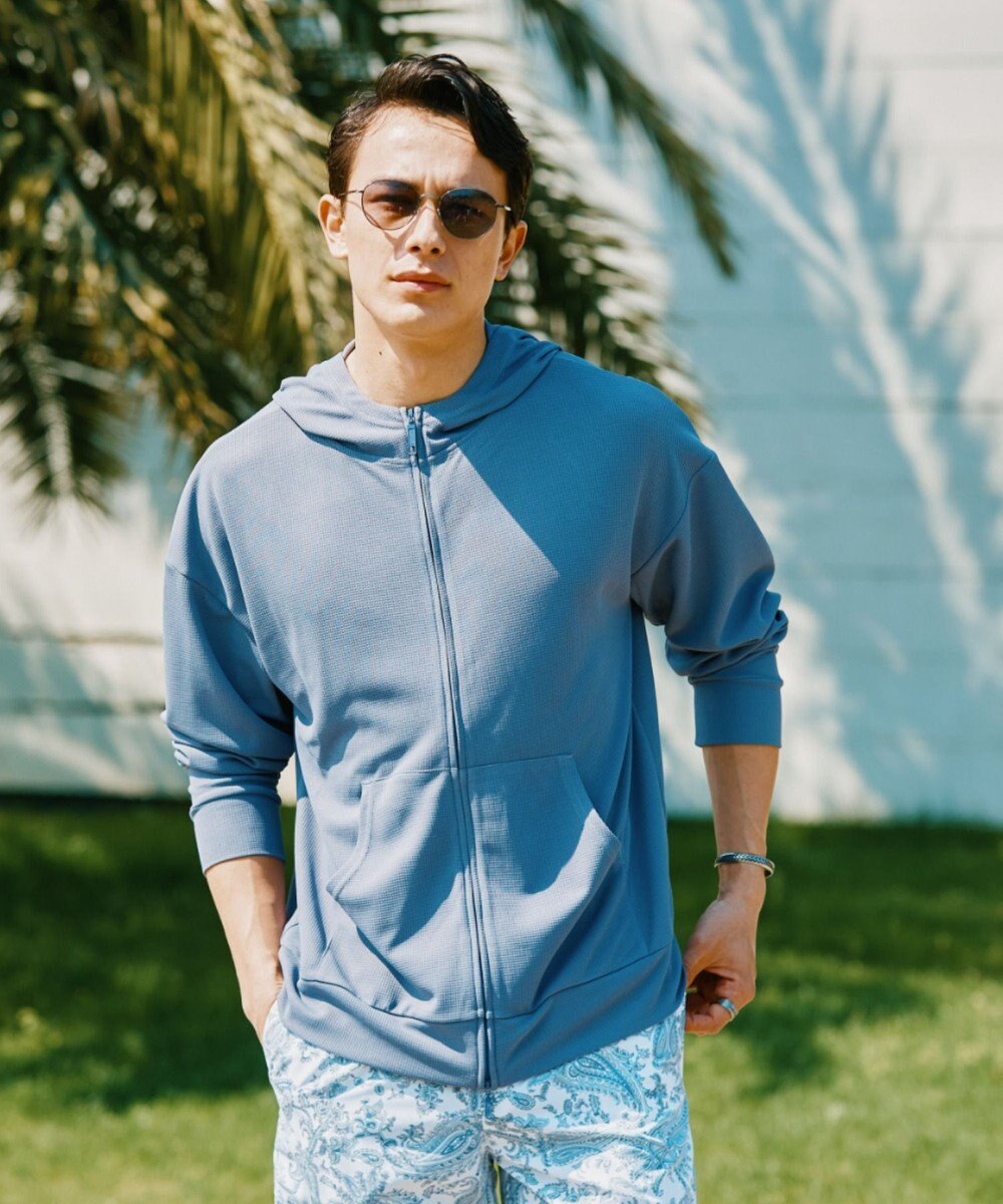 San-ai Resort（三愛水着楽園） ★新色ブルー入荷【UPF50＋】　ユニセックス　サーマルラッシュパーカー　S・M・L　【Reir（レイール）】 