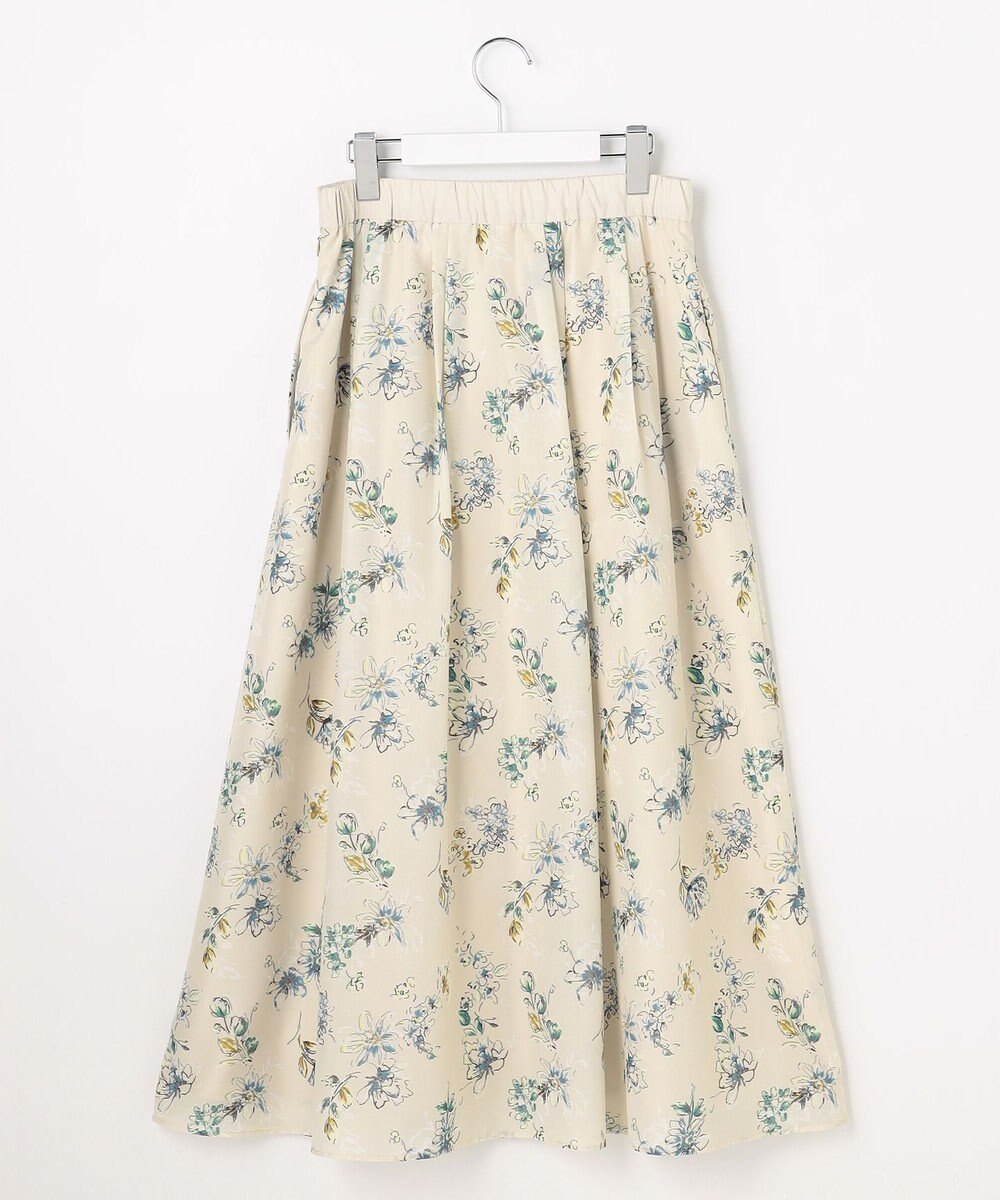 自由区 L エアリーローン花柄プリント スカート 