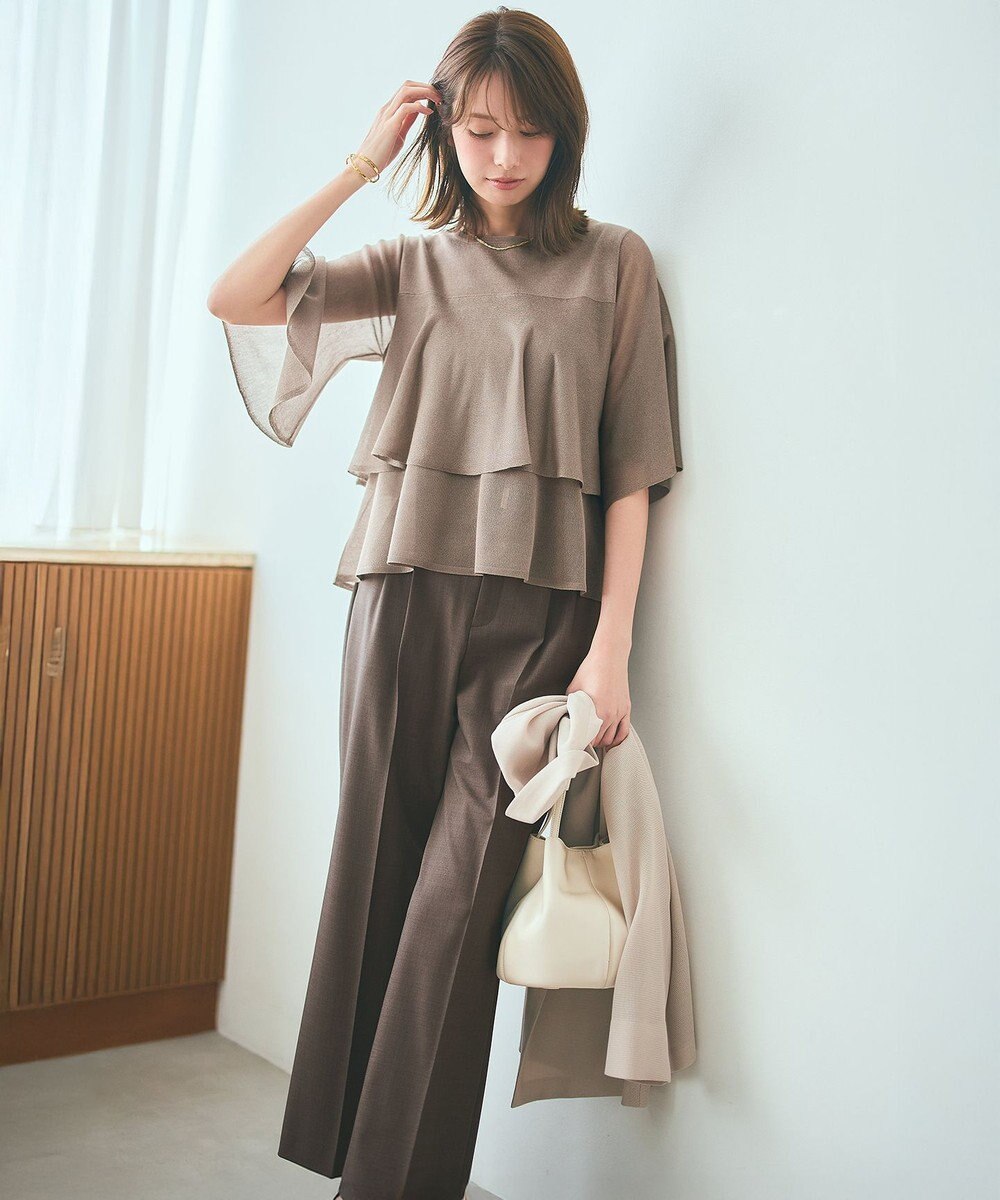 ANY SIS S ウーステッドエステル ワイドパンツ 