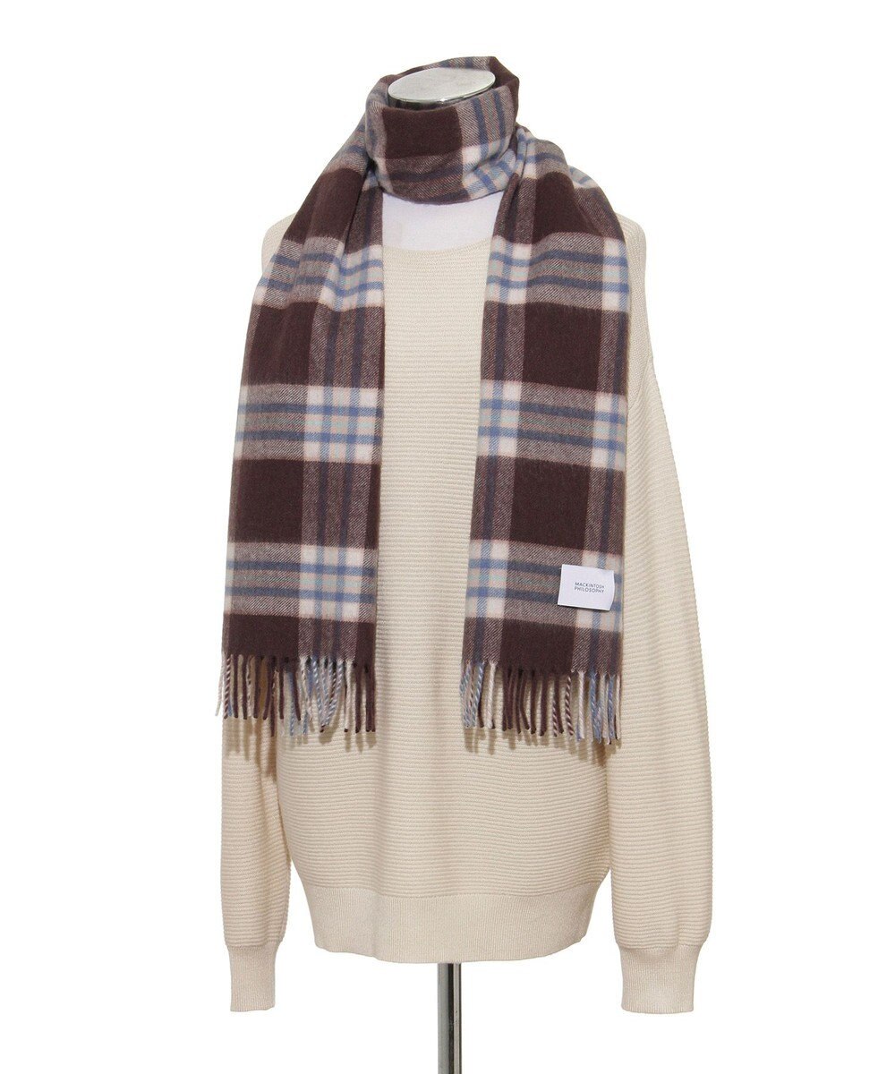 MOONBAT MACKINTOSH PHILOSOPHY(マッキントッシュ フィロソフィー）カシミヤ100％ クラシカルチェックマフラー 