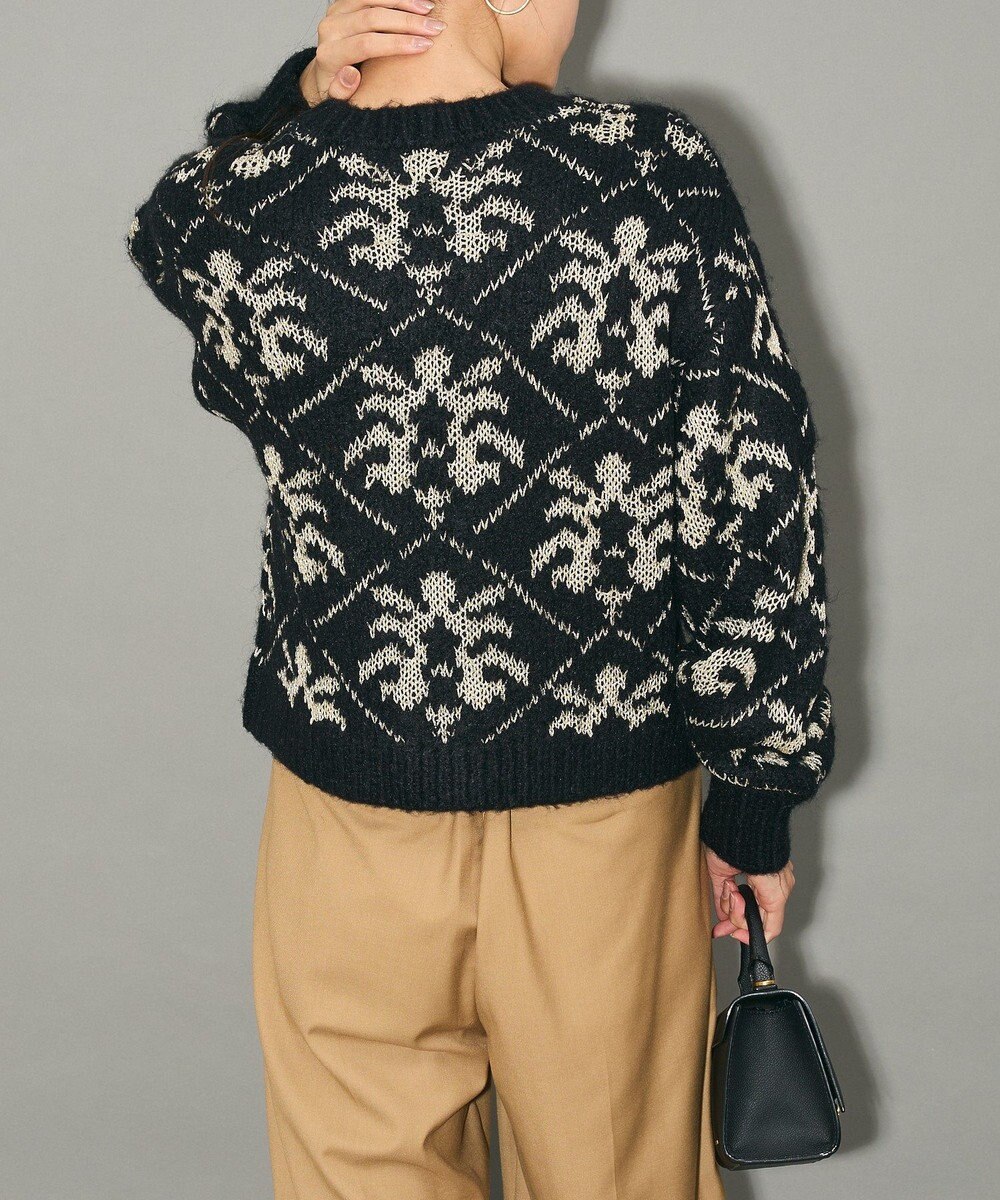 Green Parks ダマスク柄クルーネックニット 