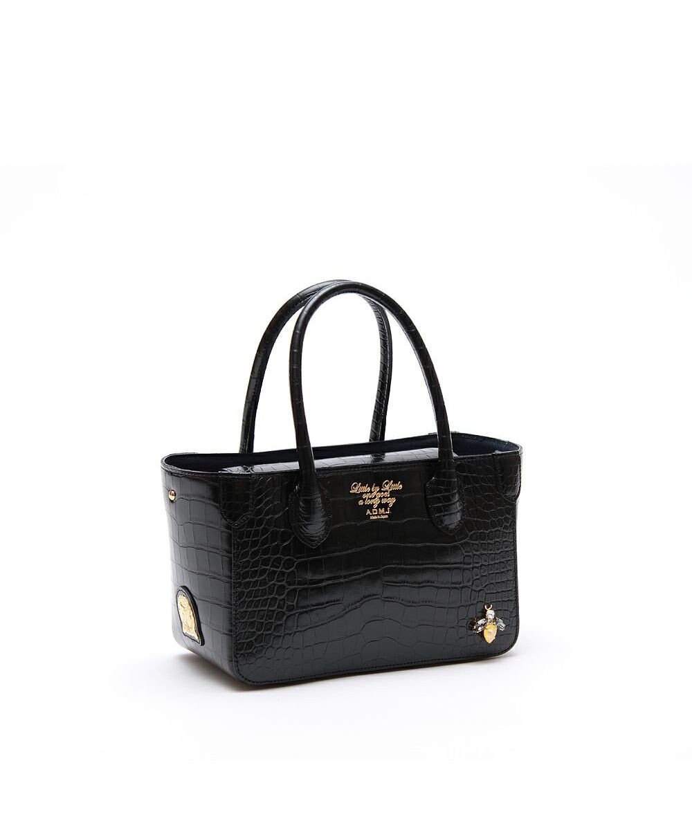 A.D.M.J. 【牛革】クロコ型押し ザ・ビーDカン付ミニトート 