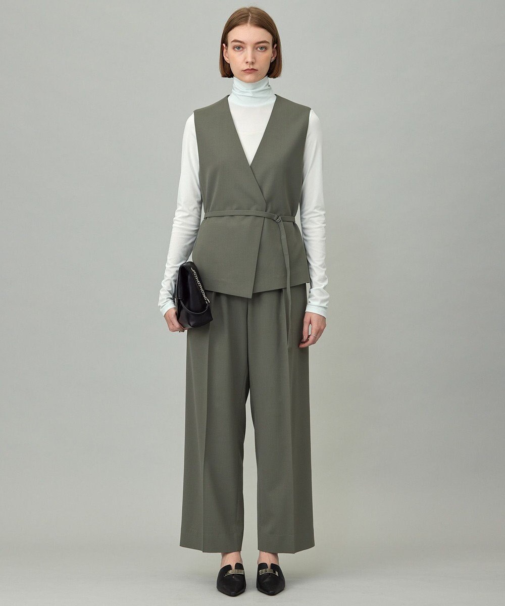 ICB L 【UVカット・洗える】ウール2WAYストレッチ Vネックベスト 