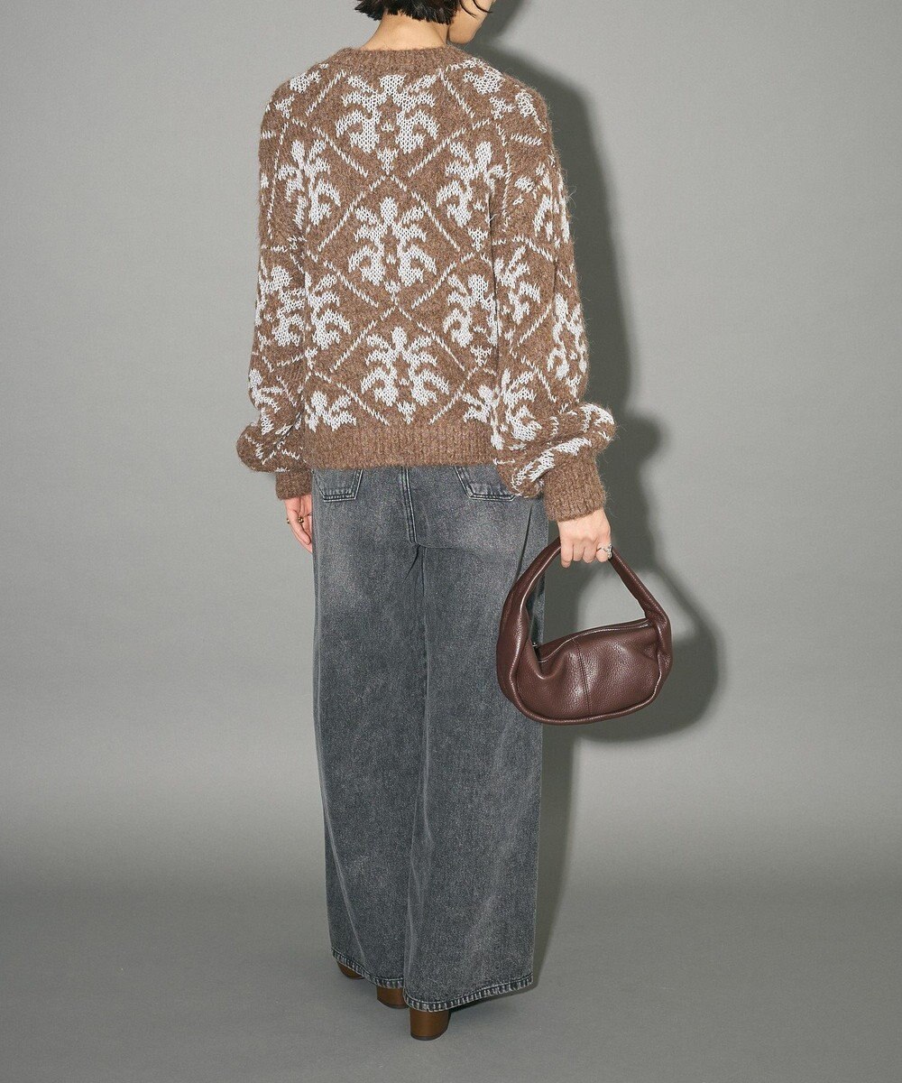 Green Parks ダマスク柄クルーネックニット 