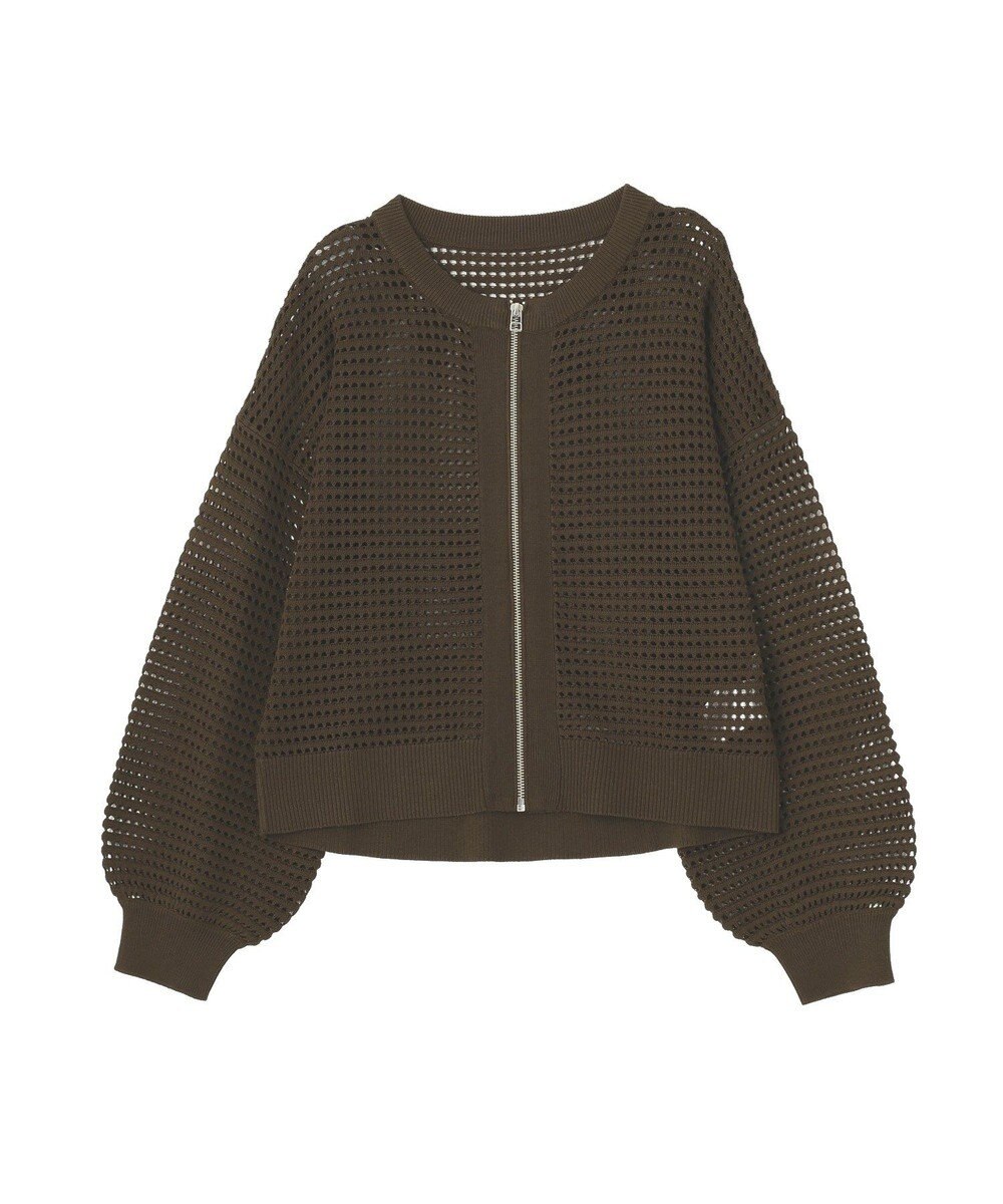 AMERICAN HOLIC 【先行予約】ジップアップメッシュニットカーディガン【WEB限定カラー有り】 