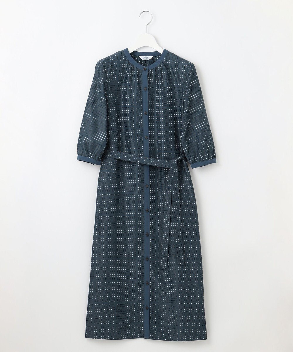 J.PRESS LADIES L 【洗える】ブロックドットプリント ワンピース 