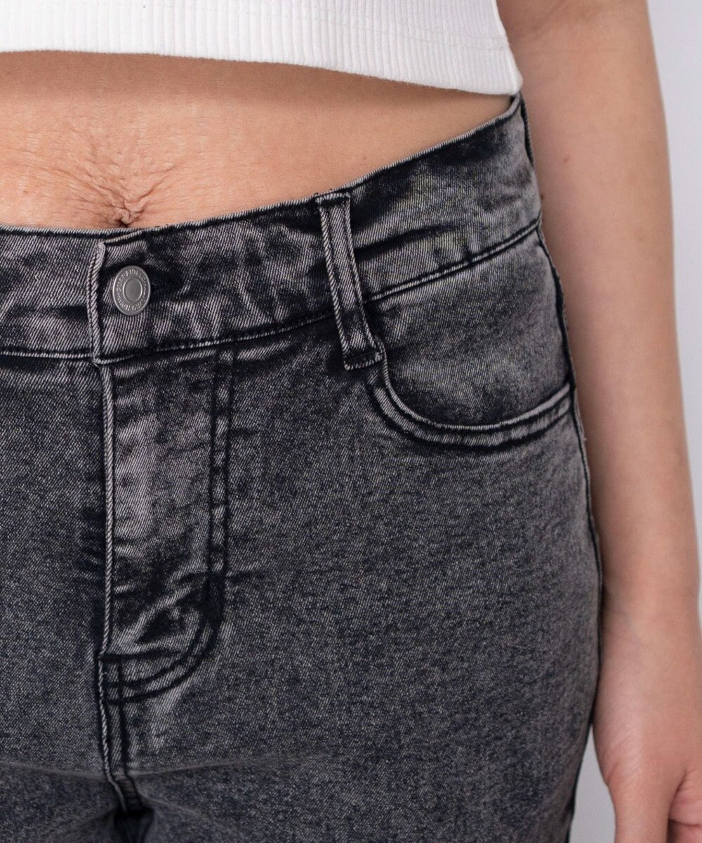 WEGO 【SMサイズ展開/伸びる】カットアウトリボンストレッチフレアデニムパンツ 