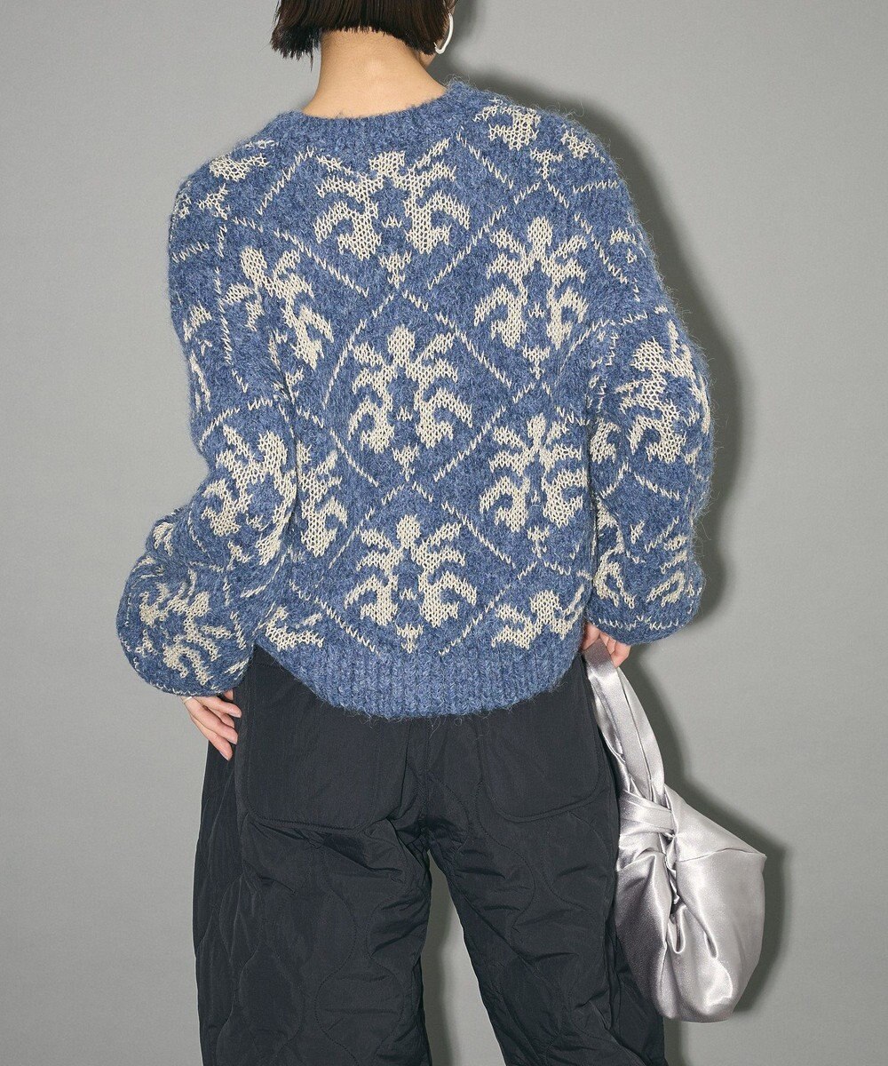 Green Parks ダマスク柄クルーネックニット 